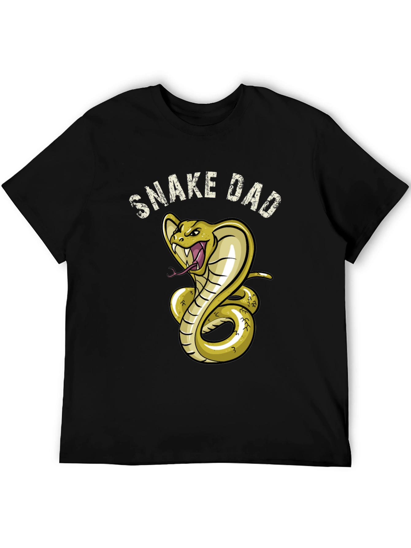 Snake Dad Graphic Tee - Black Cotton T-Shirt