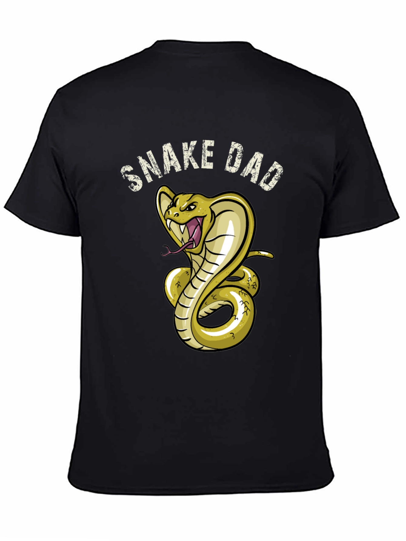Snake Dad Graphic Tee - Black Cotton T-Shirt