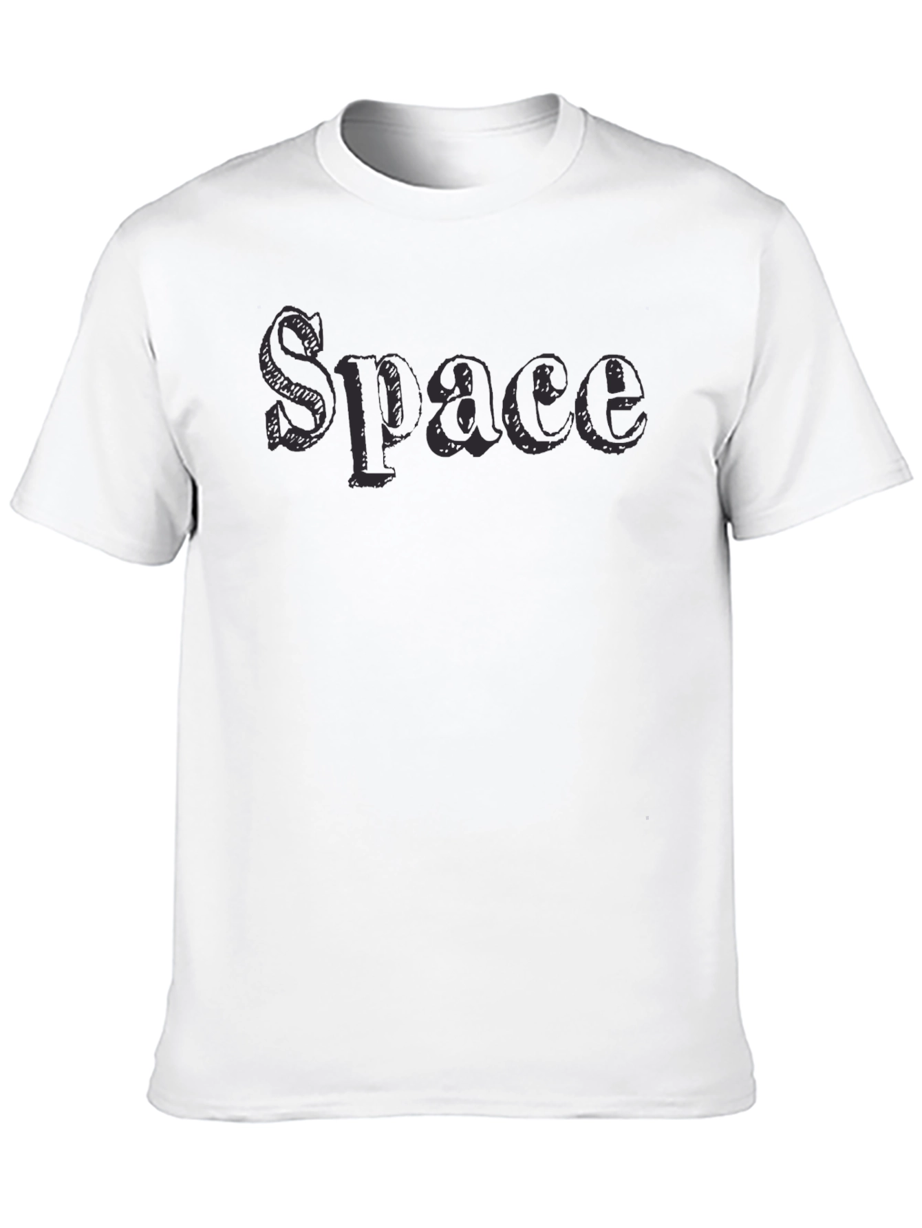 Space Graphic Print Black Cotton T-Shirt