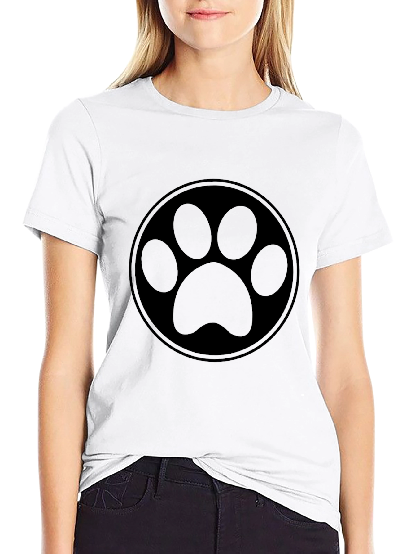 Black Paw Print T-Shirt - Casual Style