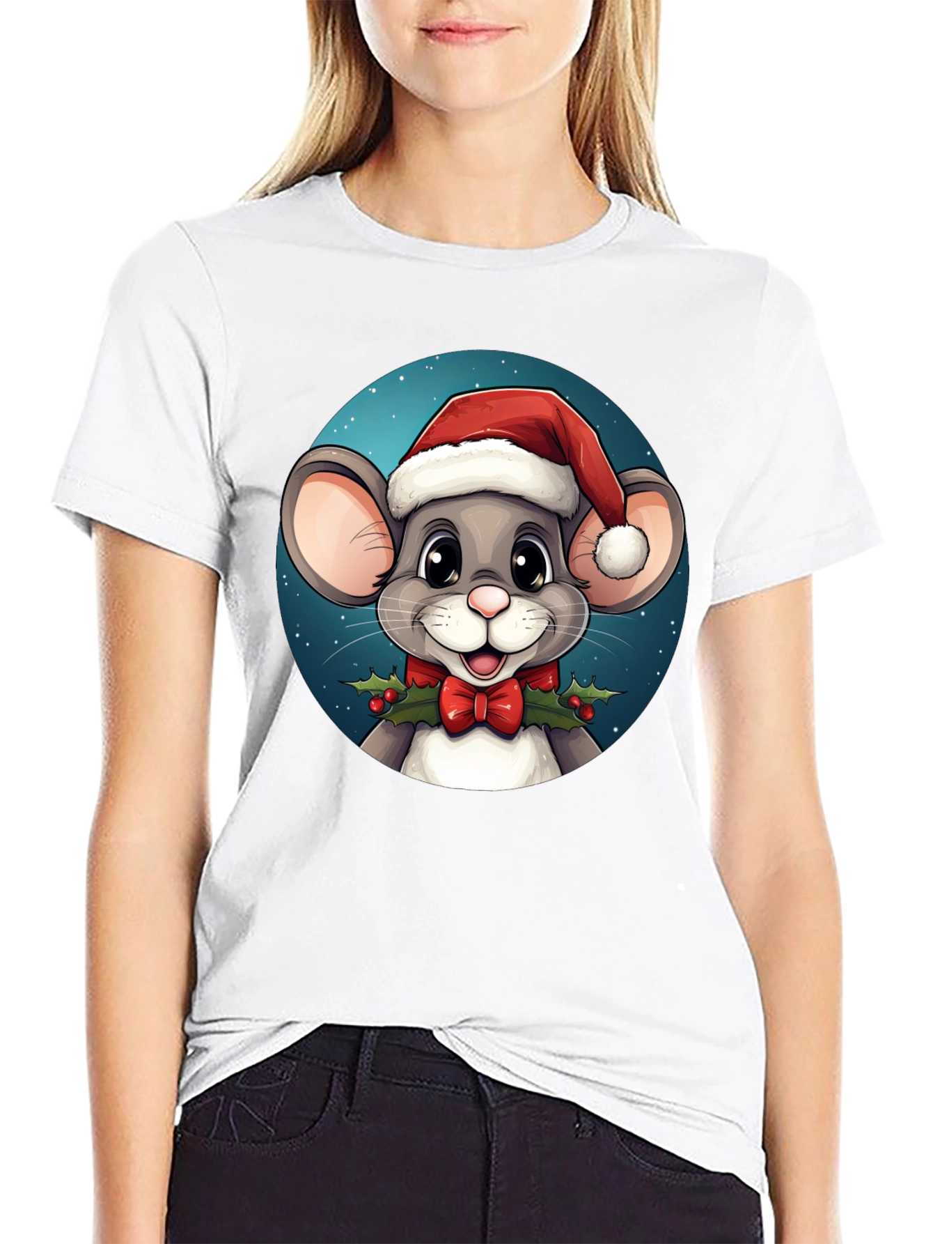 Festive Mouse Graphic Tee - Holiday Cheer!