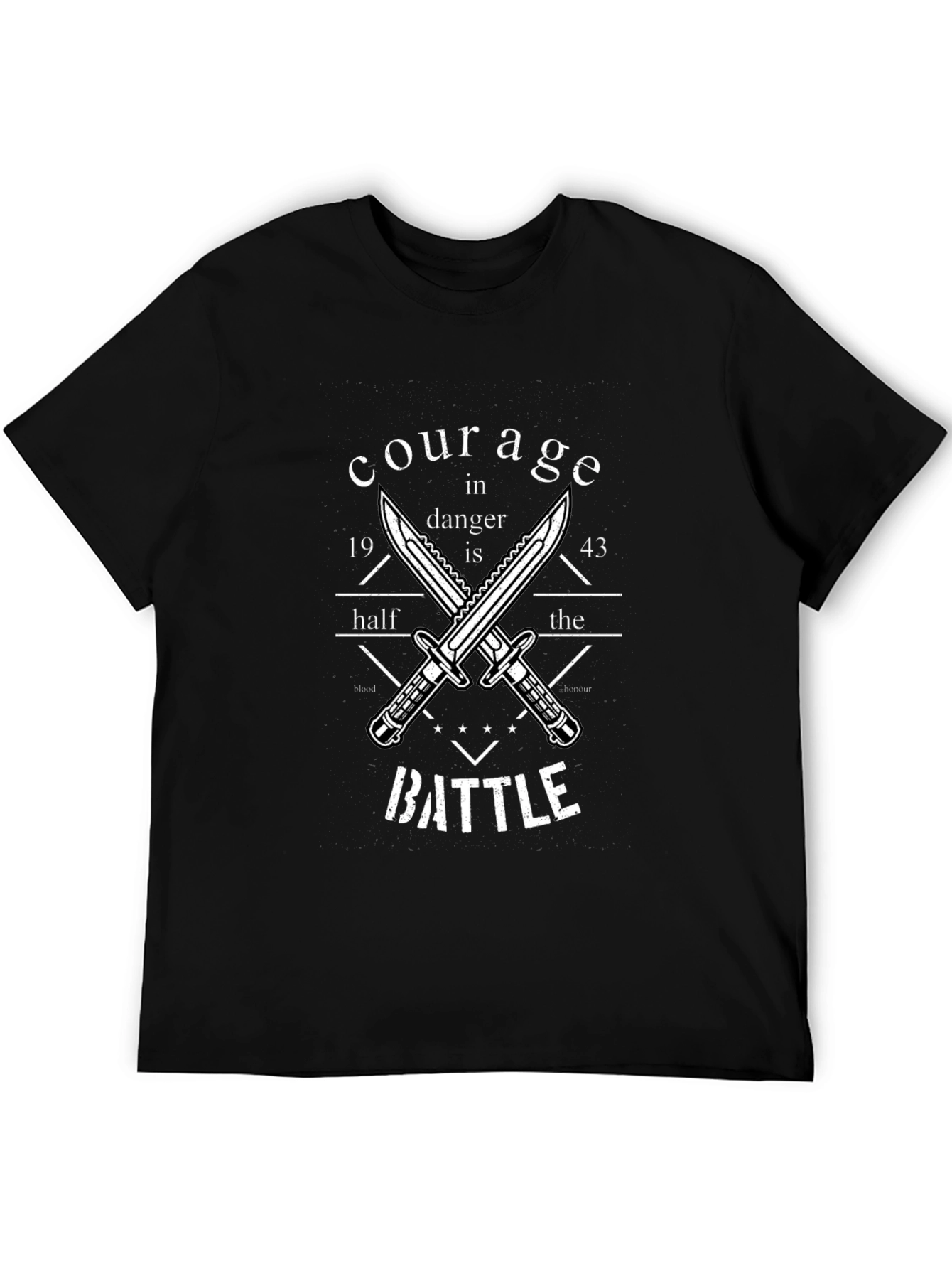Courage in Danger T-Shirt with Knife Design