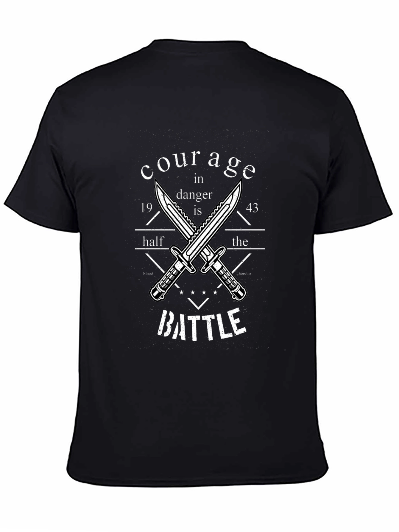 Courage in Danger T-Shirt with Knife Design