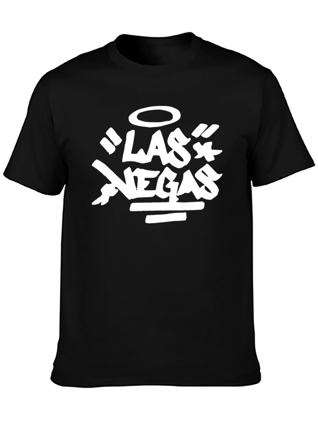 Las Vegas Graphic Print Black T-Shirt