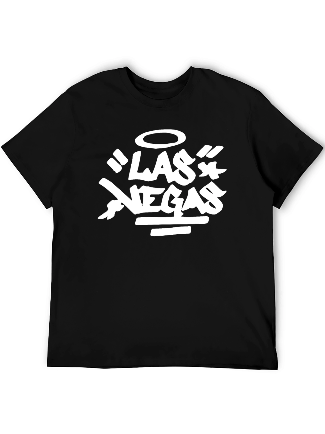 Las Vegas Graphic Print Black T-Shirt
