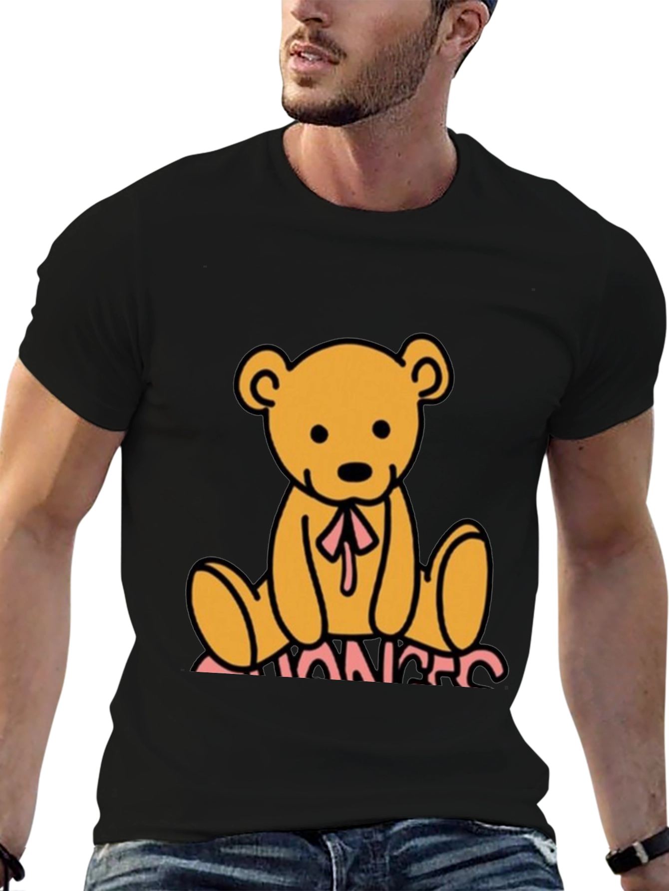 Teddy Bear Graphic Black T-Shirt