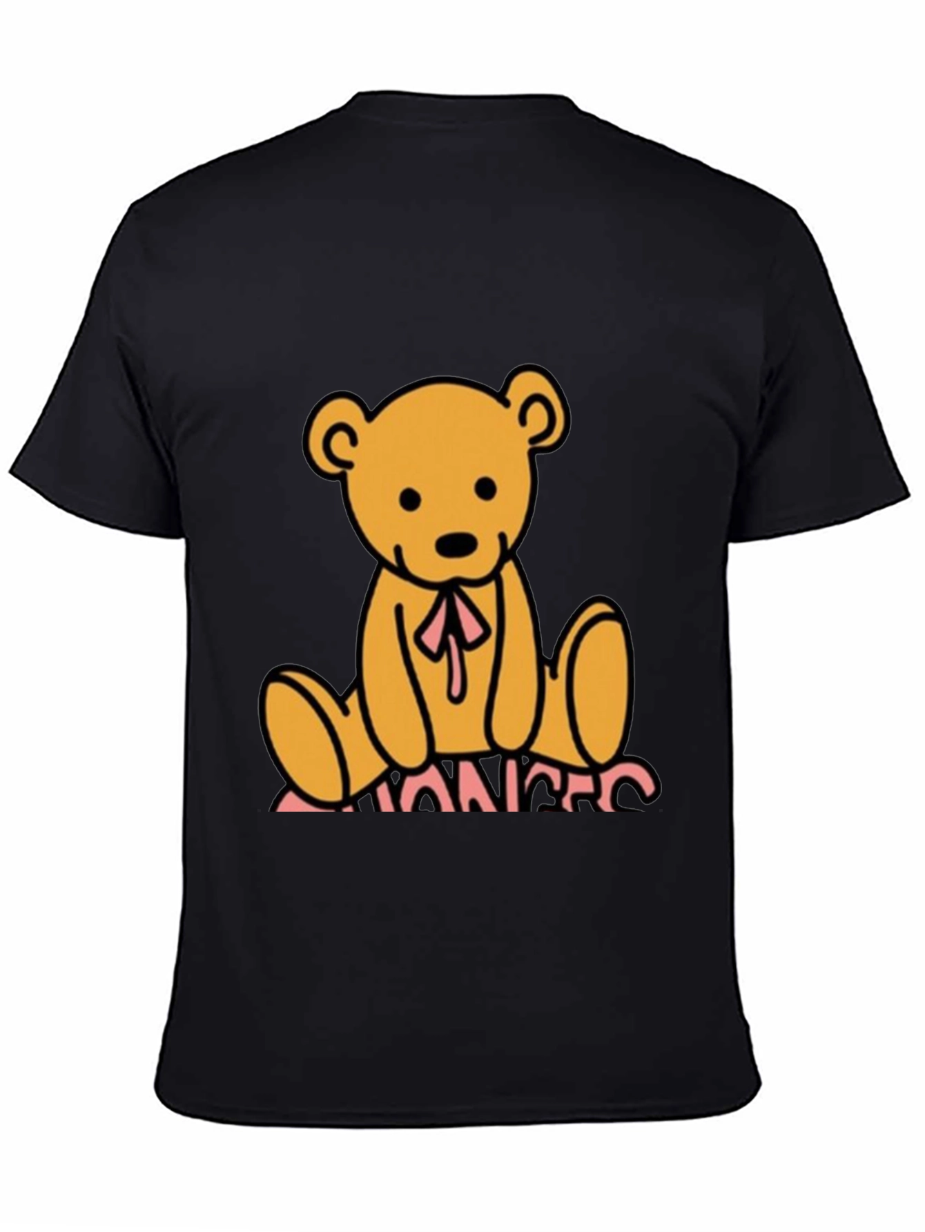 Teddy Bear Graphic Black T-Shirt
