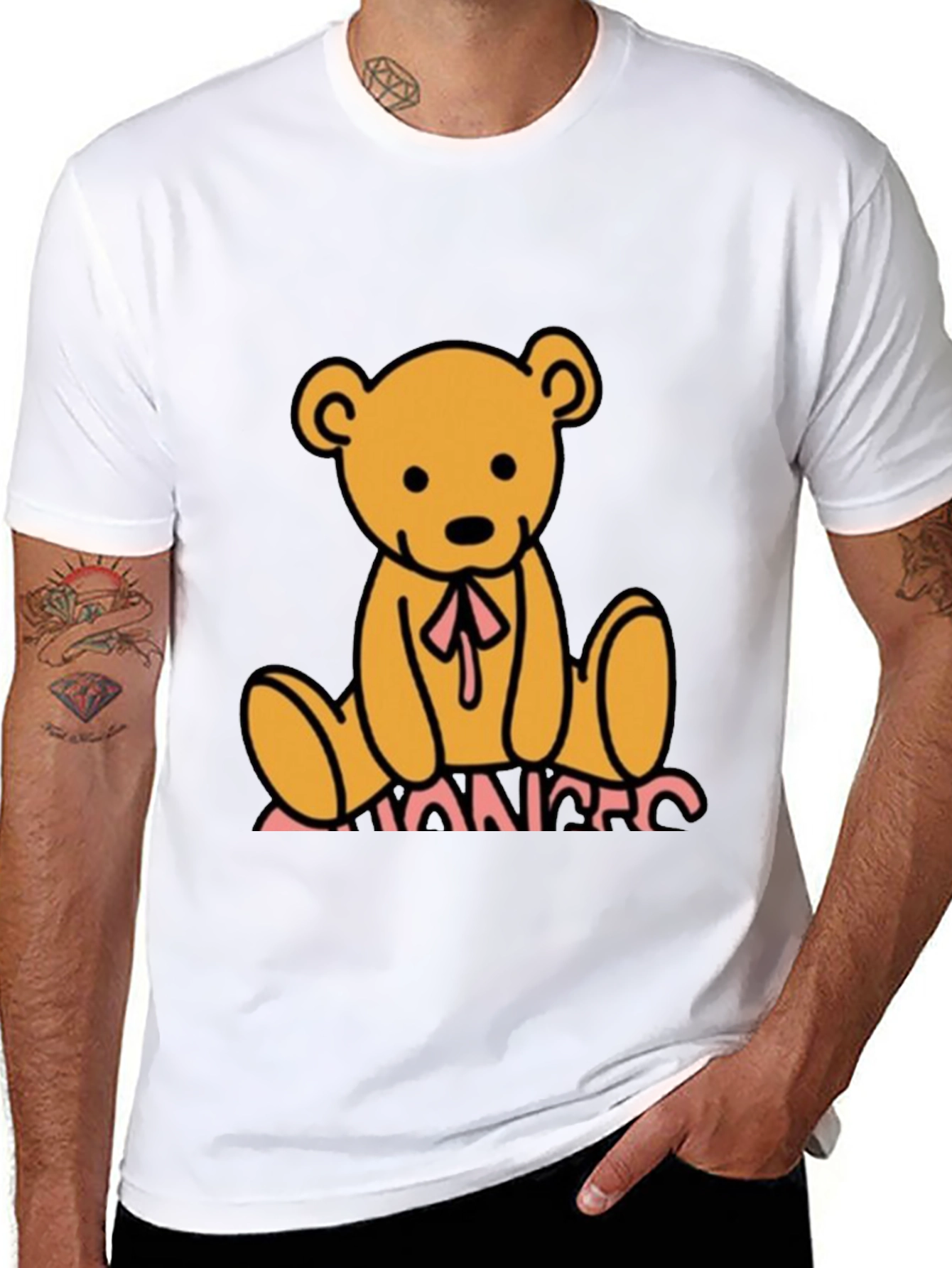 Teddy Bear Graphic Black T-Shirt