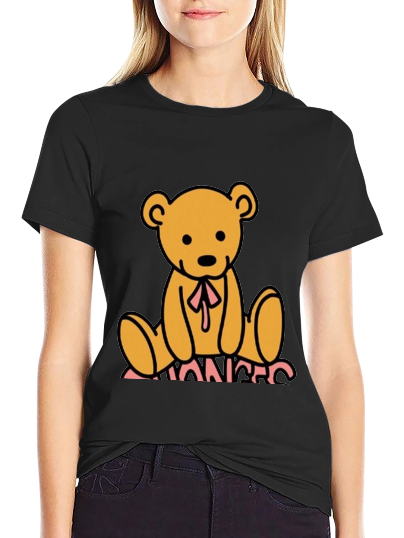 Teddy Bear Graphic Black T-Shirt