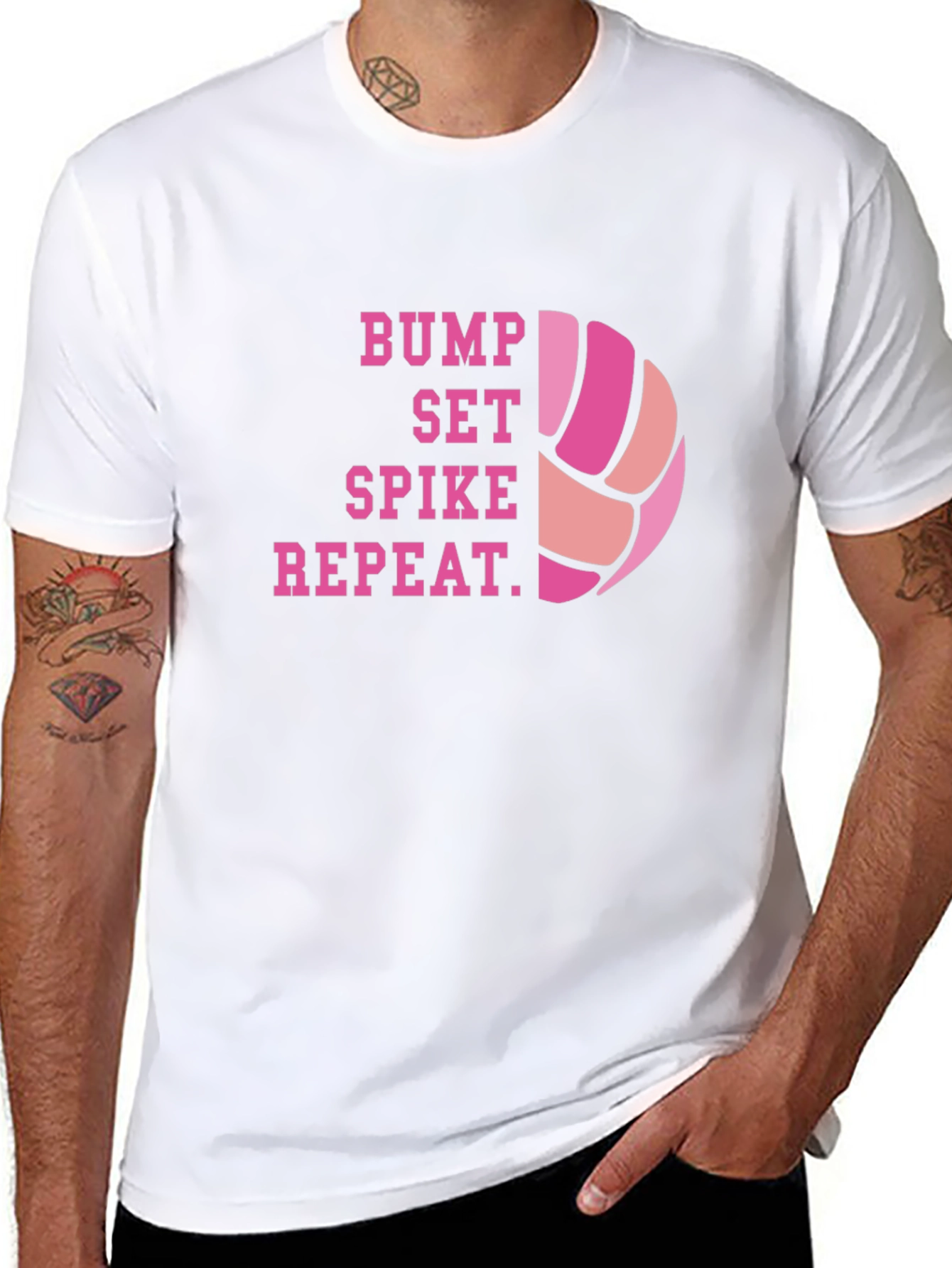 Volleyball Bump Set Spike Repeat Graphic Tee