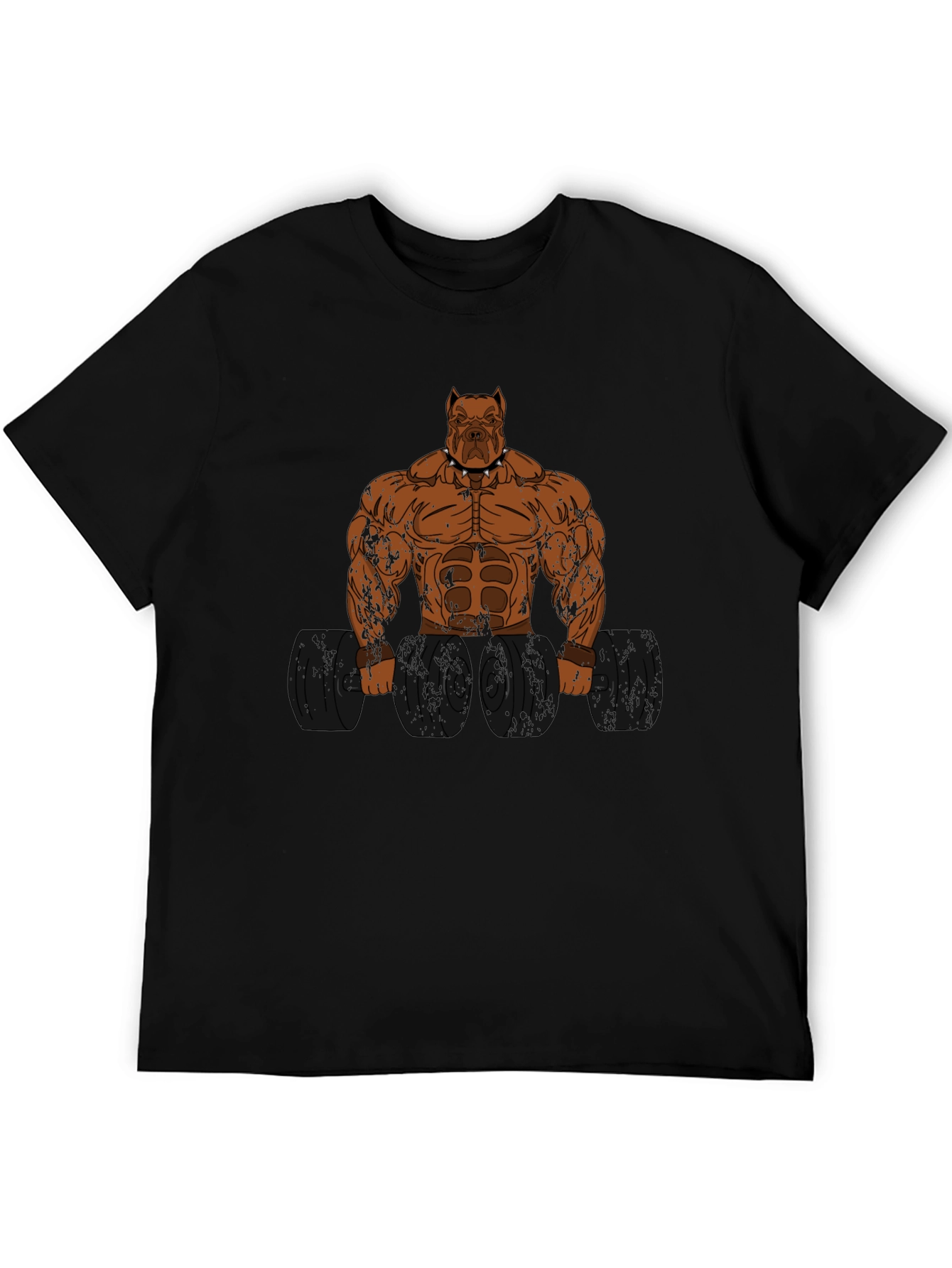 Pitbull Bodybuilder Graphic Print T-Shirt