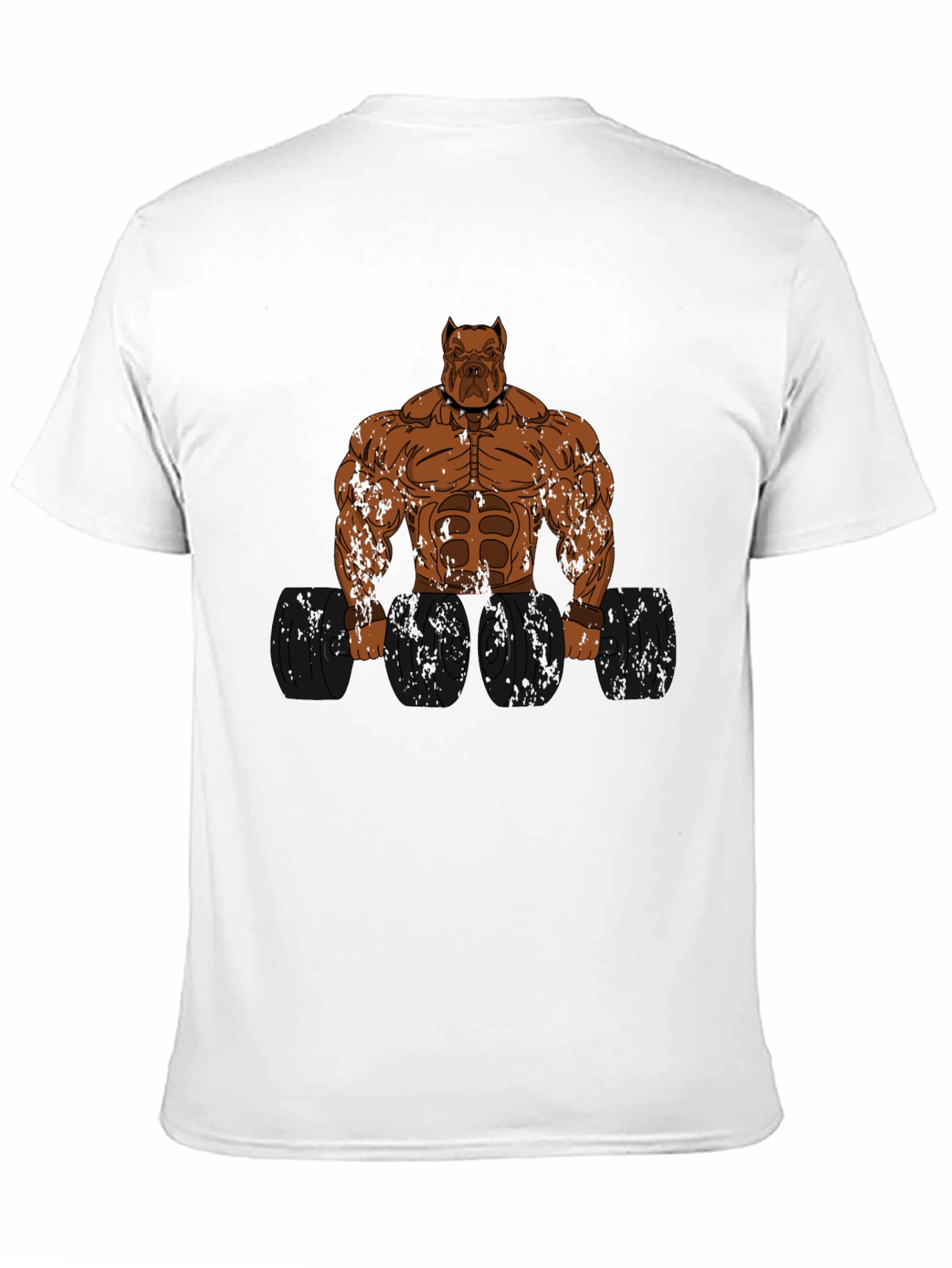 Pitbull Bodybuilder Graphic Print T-Shirt