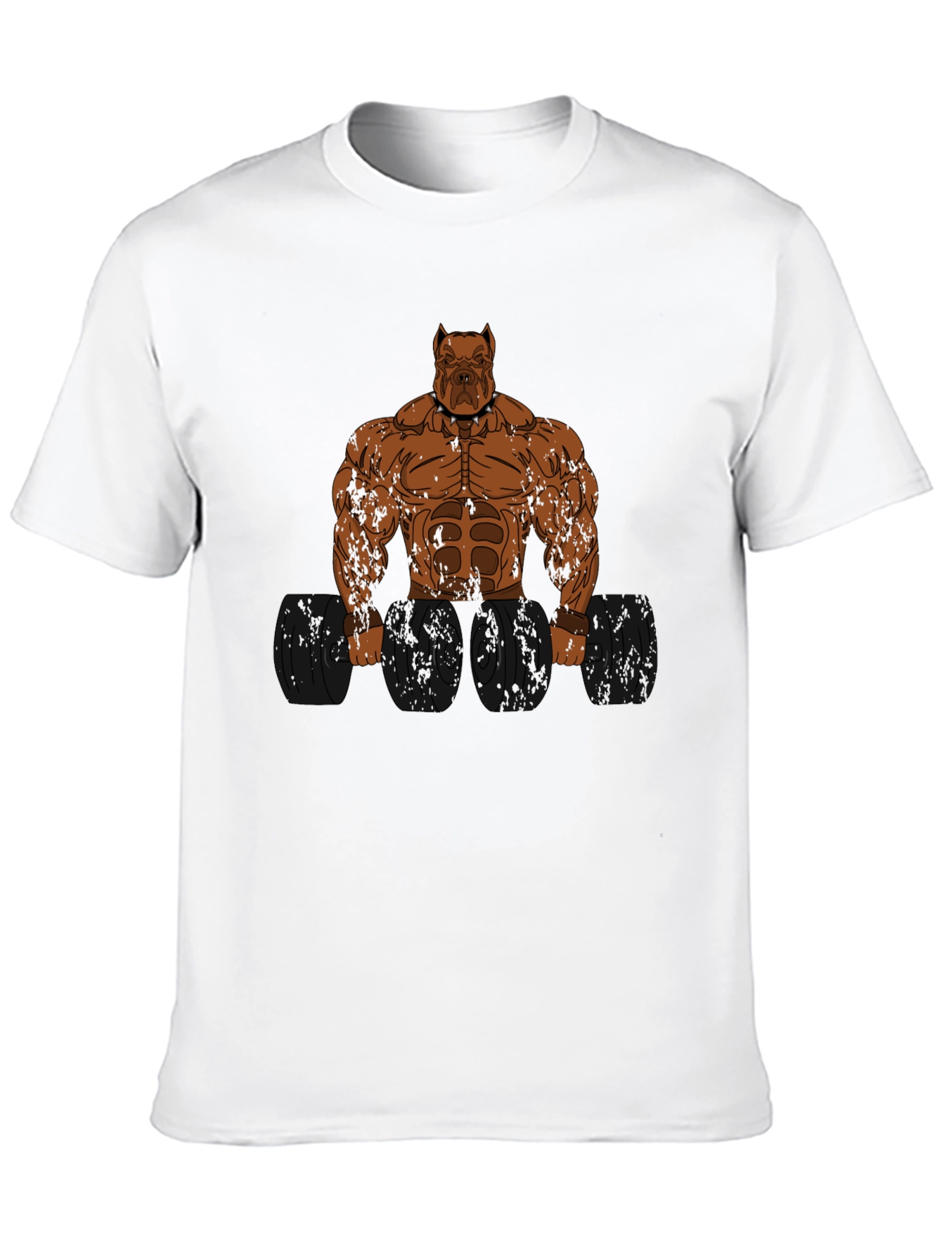 Pitbull Bodybuilder Graphic Print T-Shirt