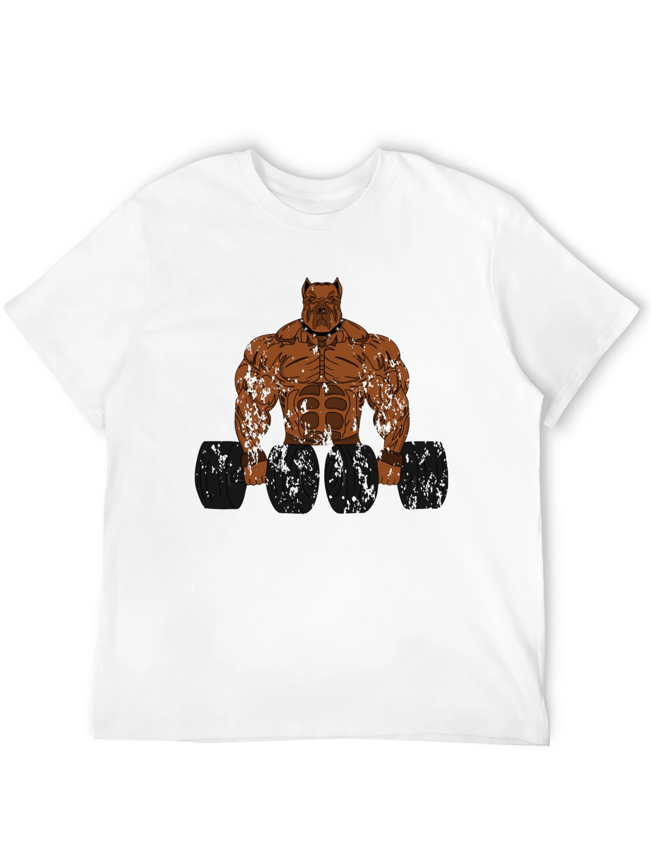 Pitbull Bodybuilder Graphic Print T-Shirt