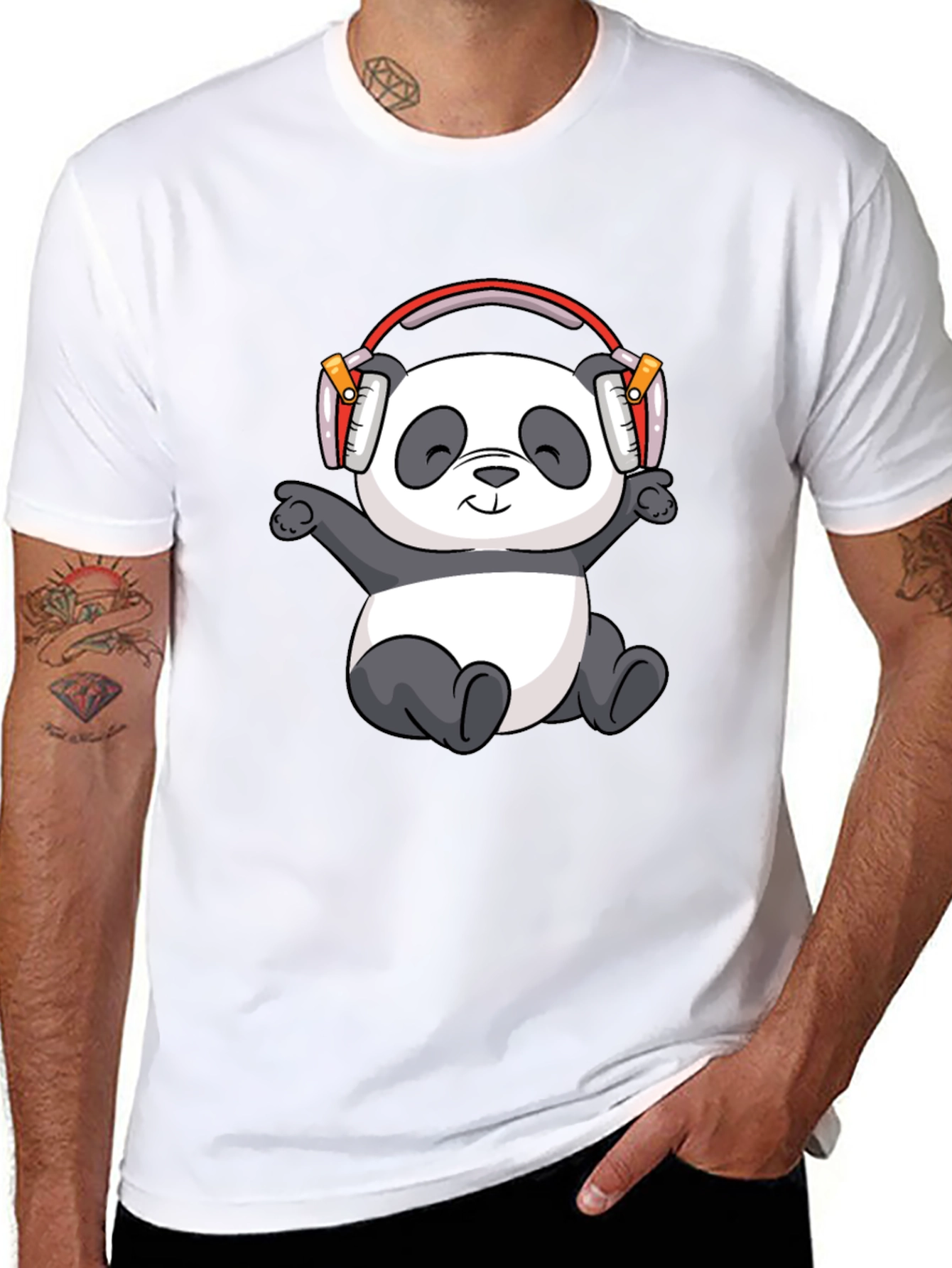 Panda Headphones Graphic Tee