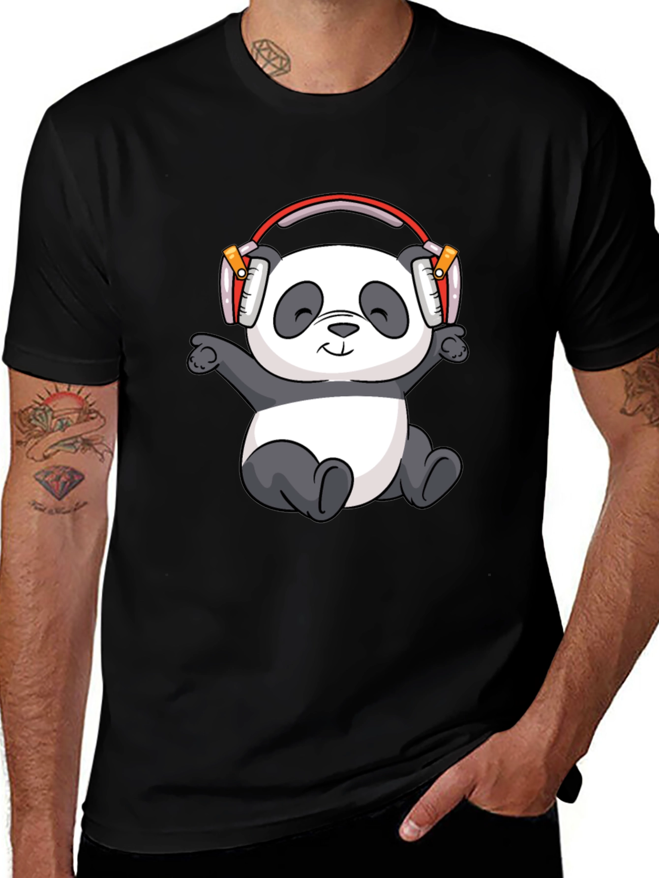 Panda Headphones Graphic Tee