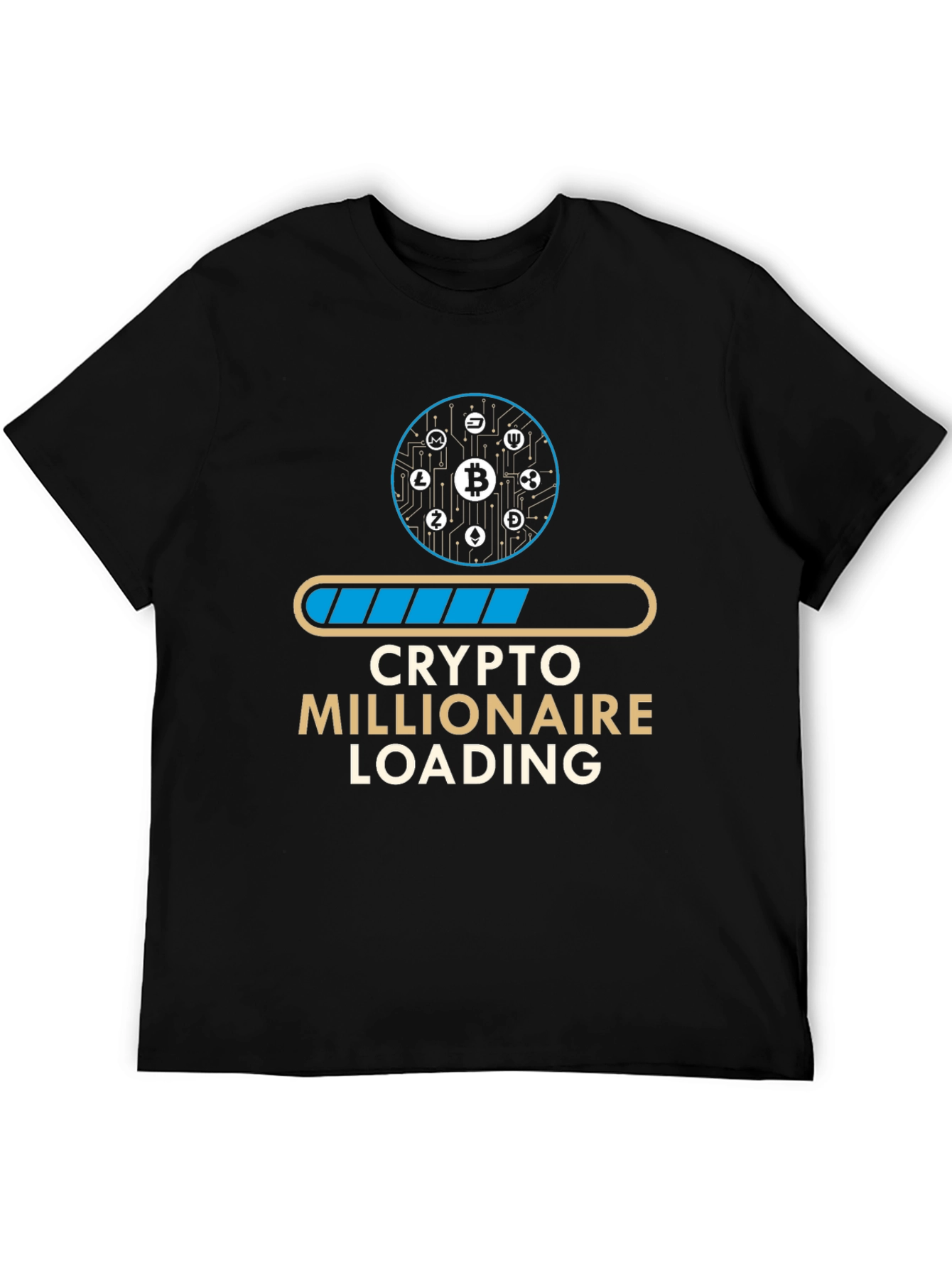 Crypto Millionaire Loading T-Shirt - Black Graphic Tee