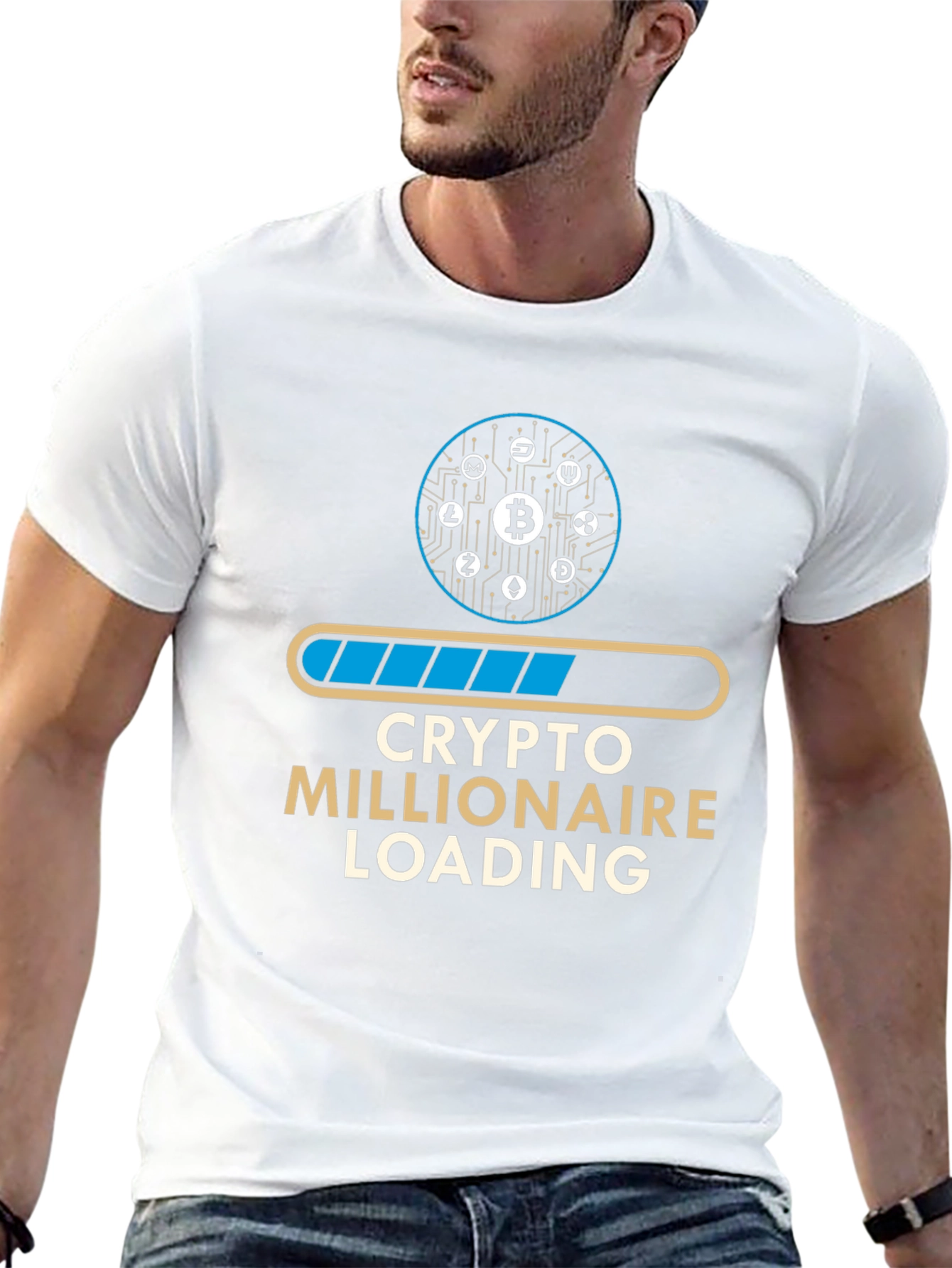 Crypto Millionaire Loading T-Shirt - Black Graphic Tee