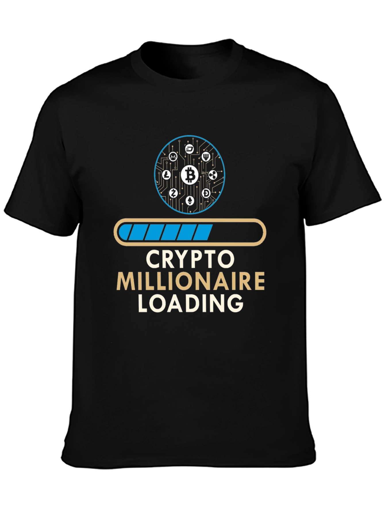 Crypto Millionaire Loading T-Shirt - Black Graphic Tee