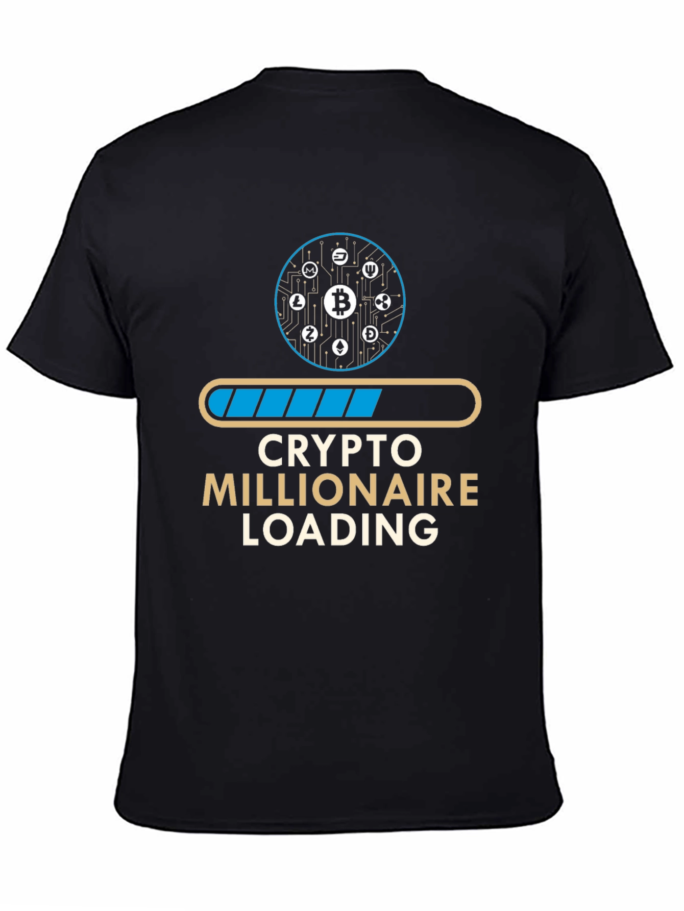 Crypto Millionaire Loading T-Shirt - Black Graphic Tee