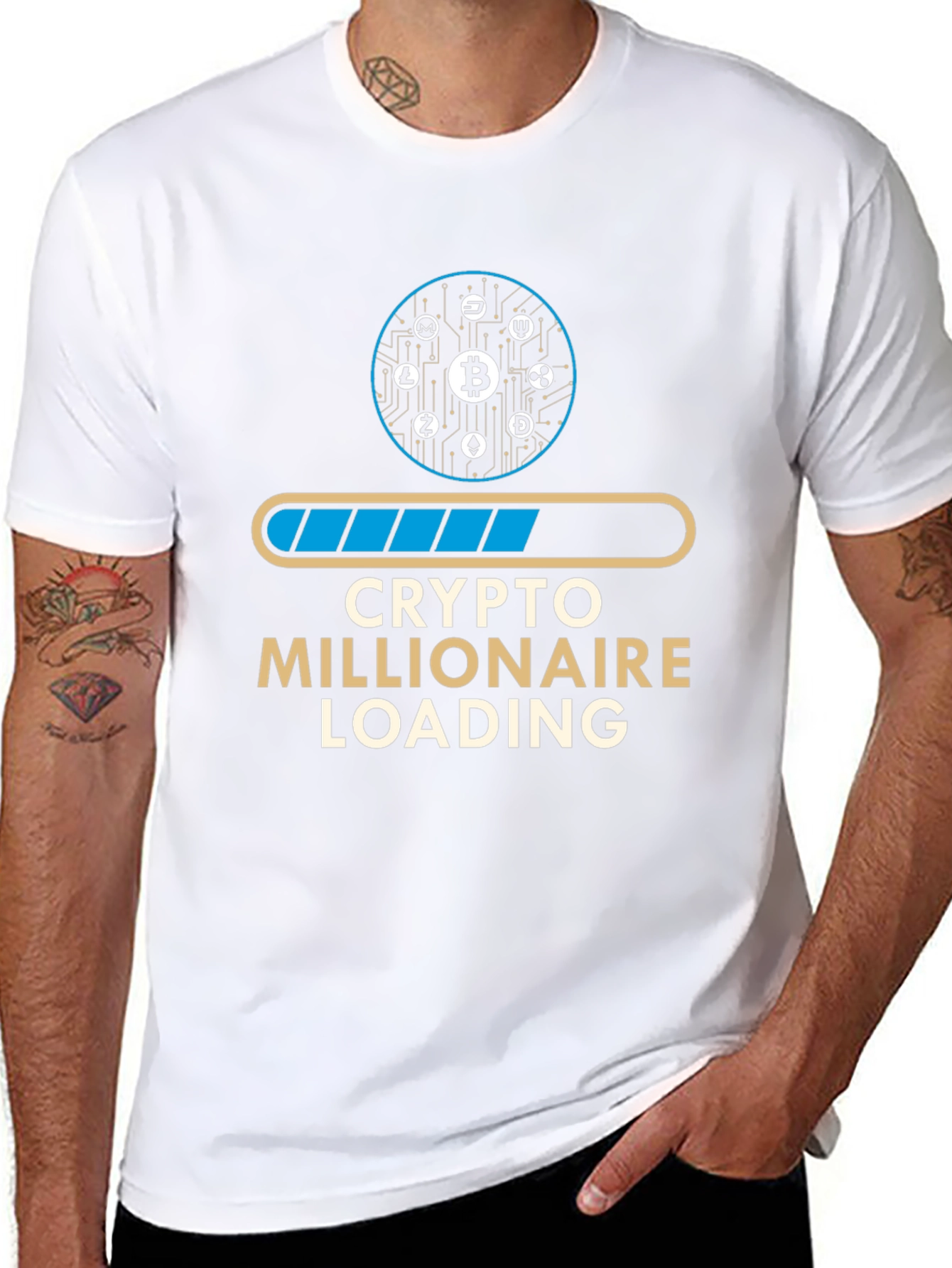 Crypto Millionaire Loading T-Shirt - Black Graphic Tee