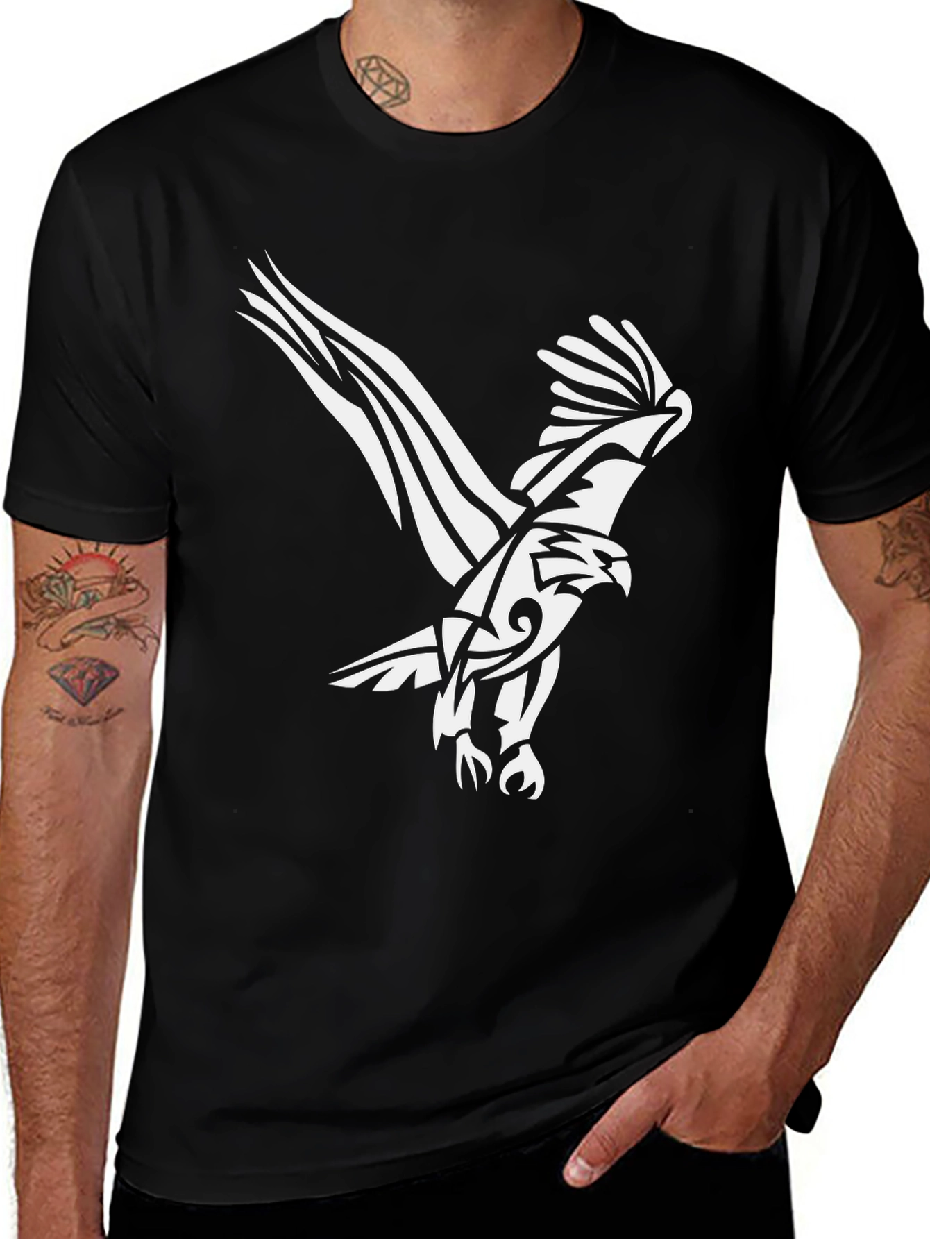 Black Eagle Graphic Tee - Stylish Mens T-Shirt