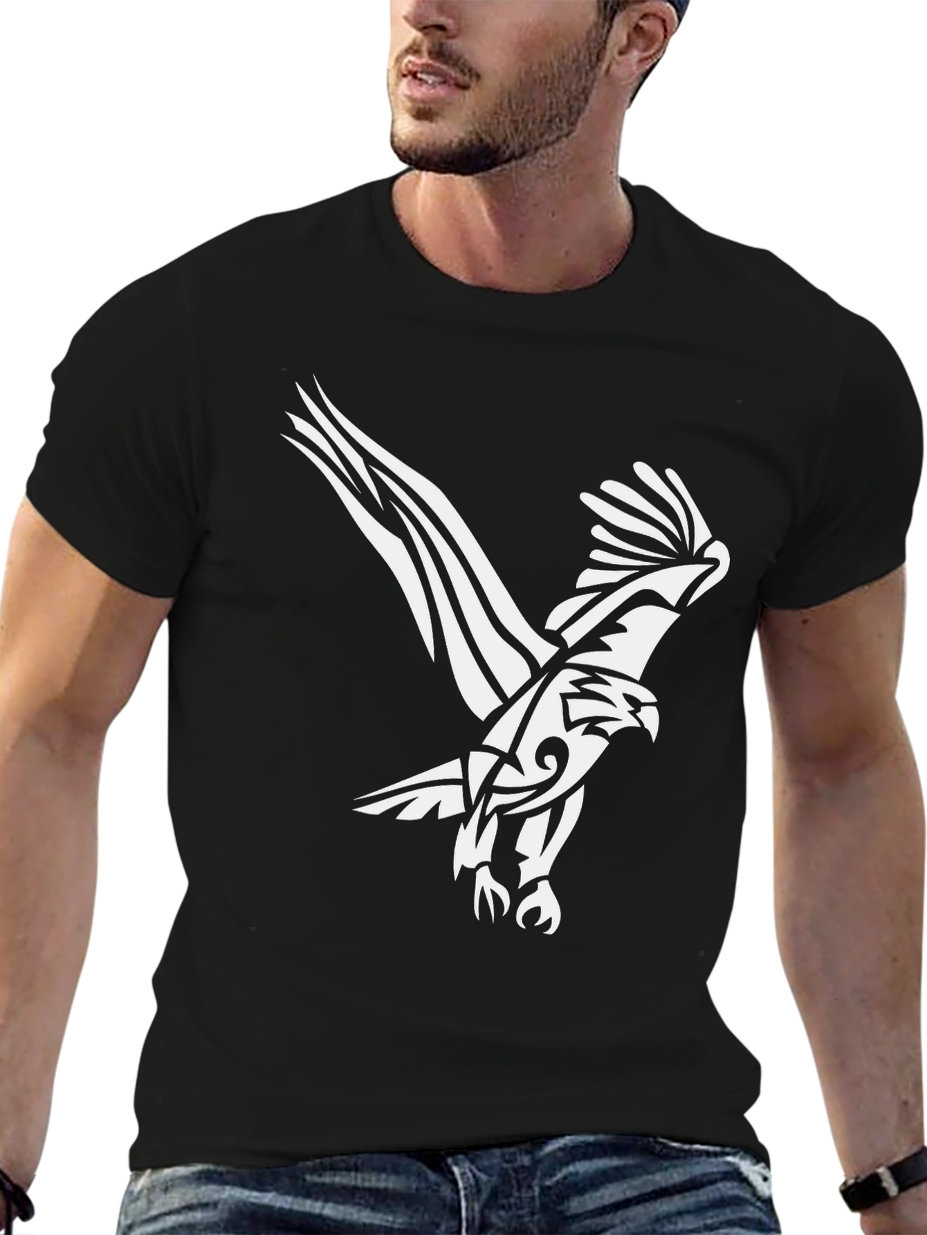 Black Eagle Graphic Tee - Stylish Mens T-Shirt