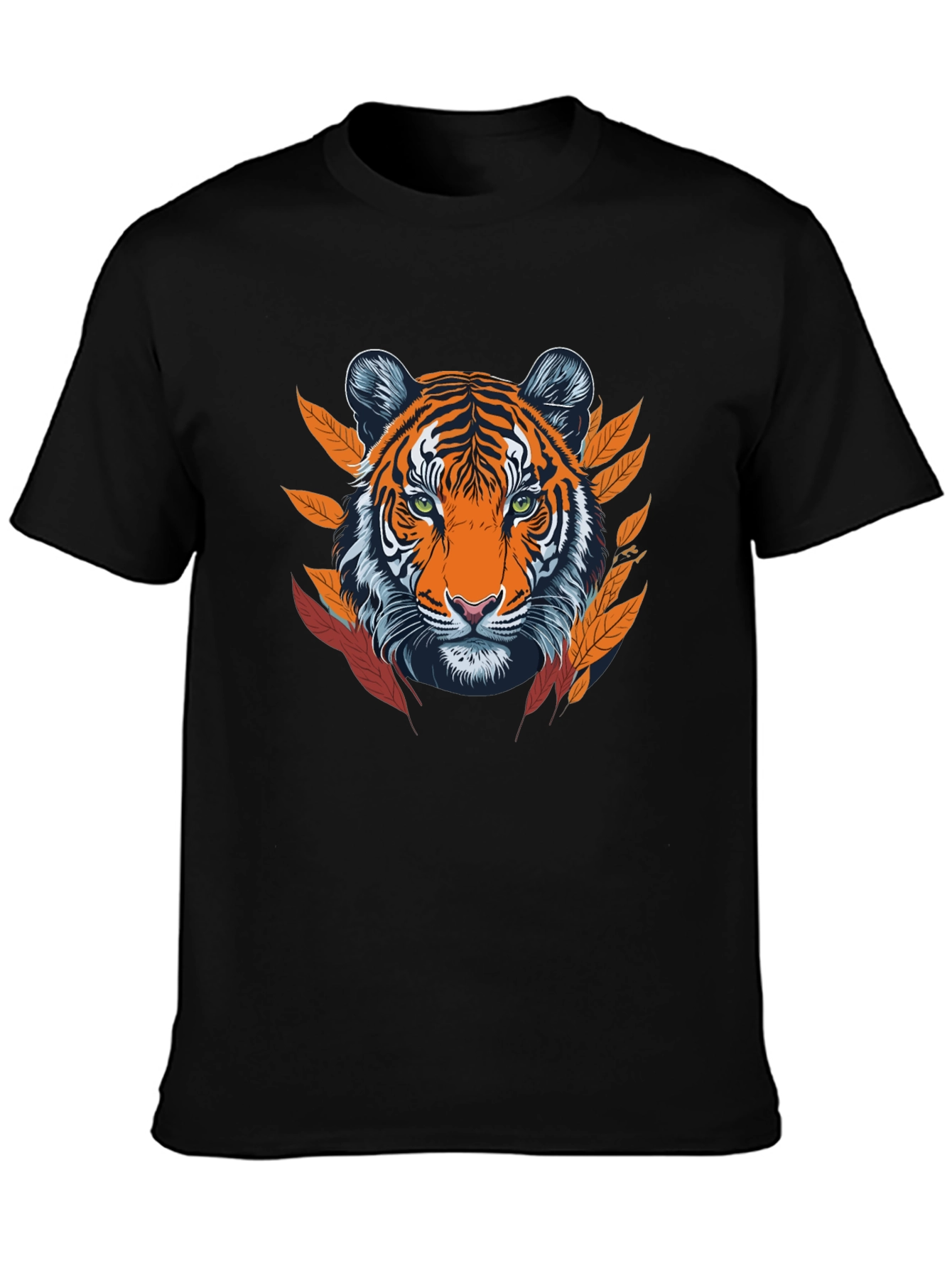 Tiger Graphic Tee - Black Cotton Blend T-Shirt