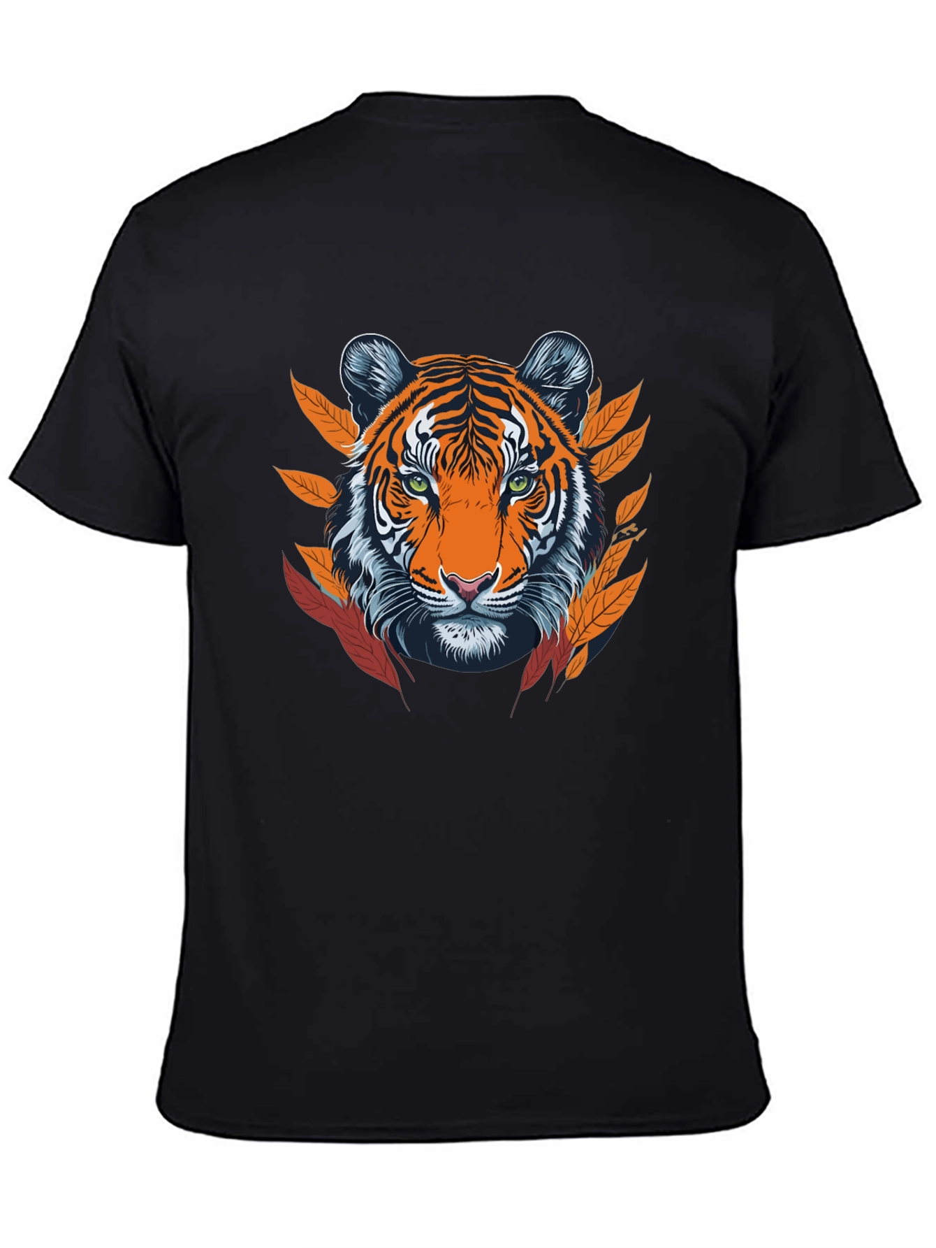 Tiger Graphic Tee - Black Cotton Blend T-Shirt