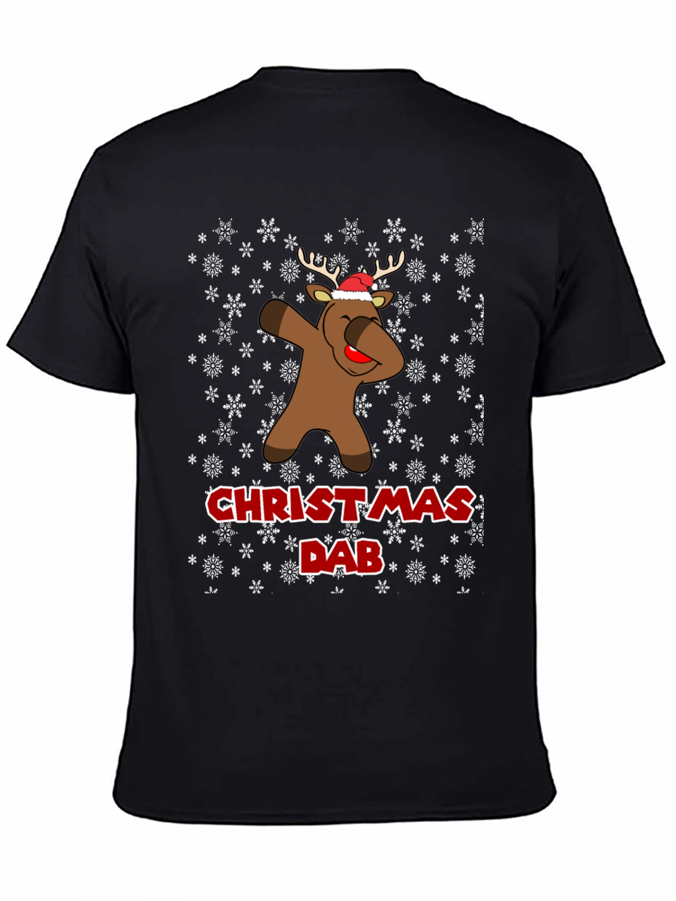 Christmas Dab Reindeer Mens Black T-Shirt