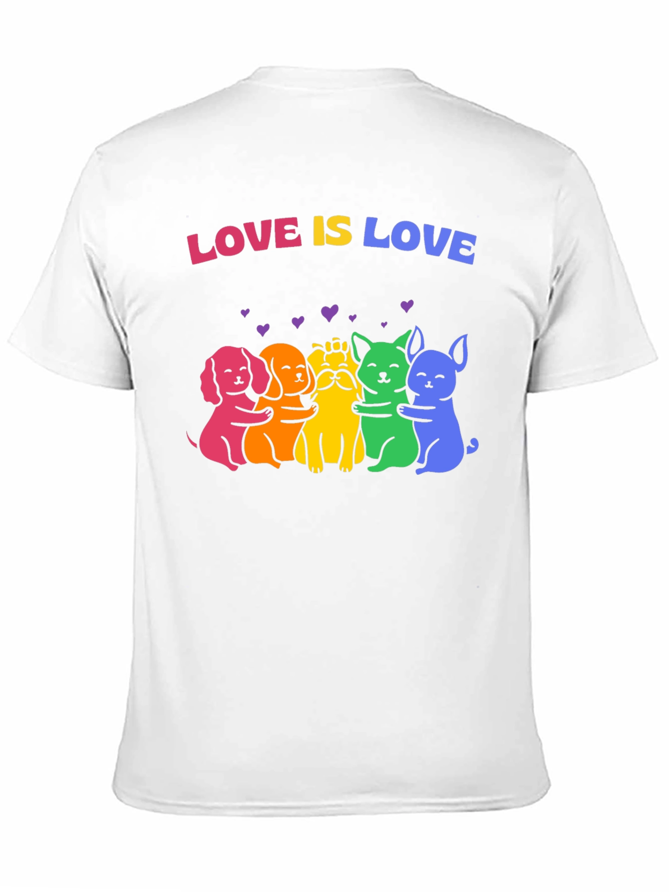 Love Is Love Rainbow Pride Dogs Graphic Tee