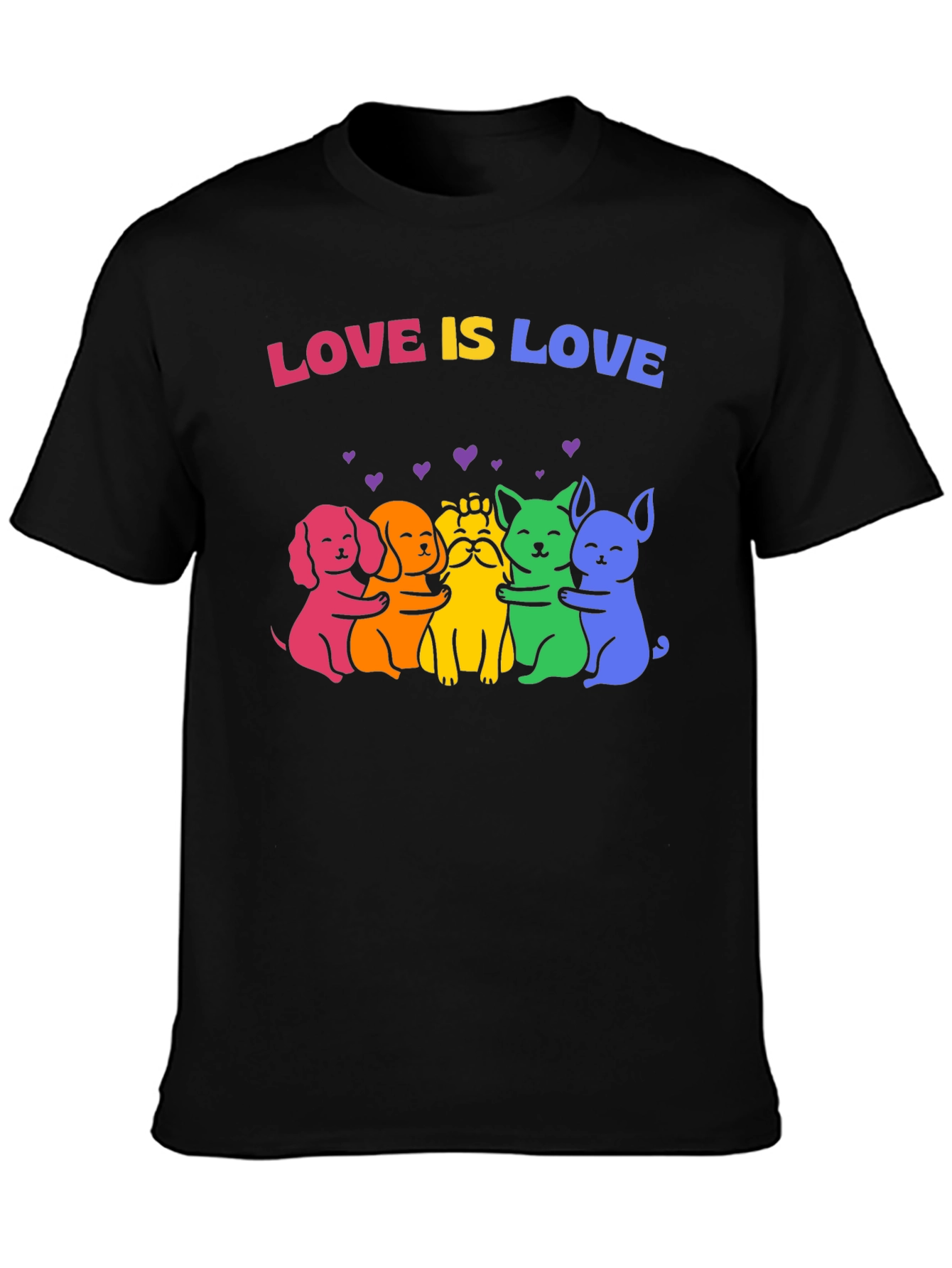 Love Is Love Rainbow Pride Dogs Graphic Tee