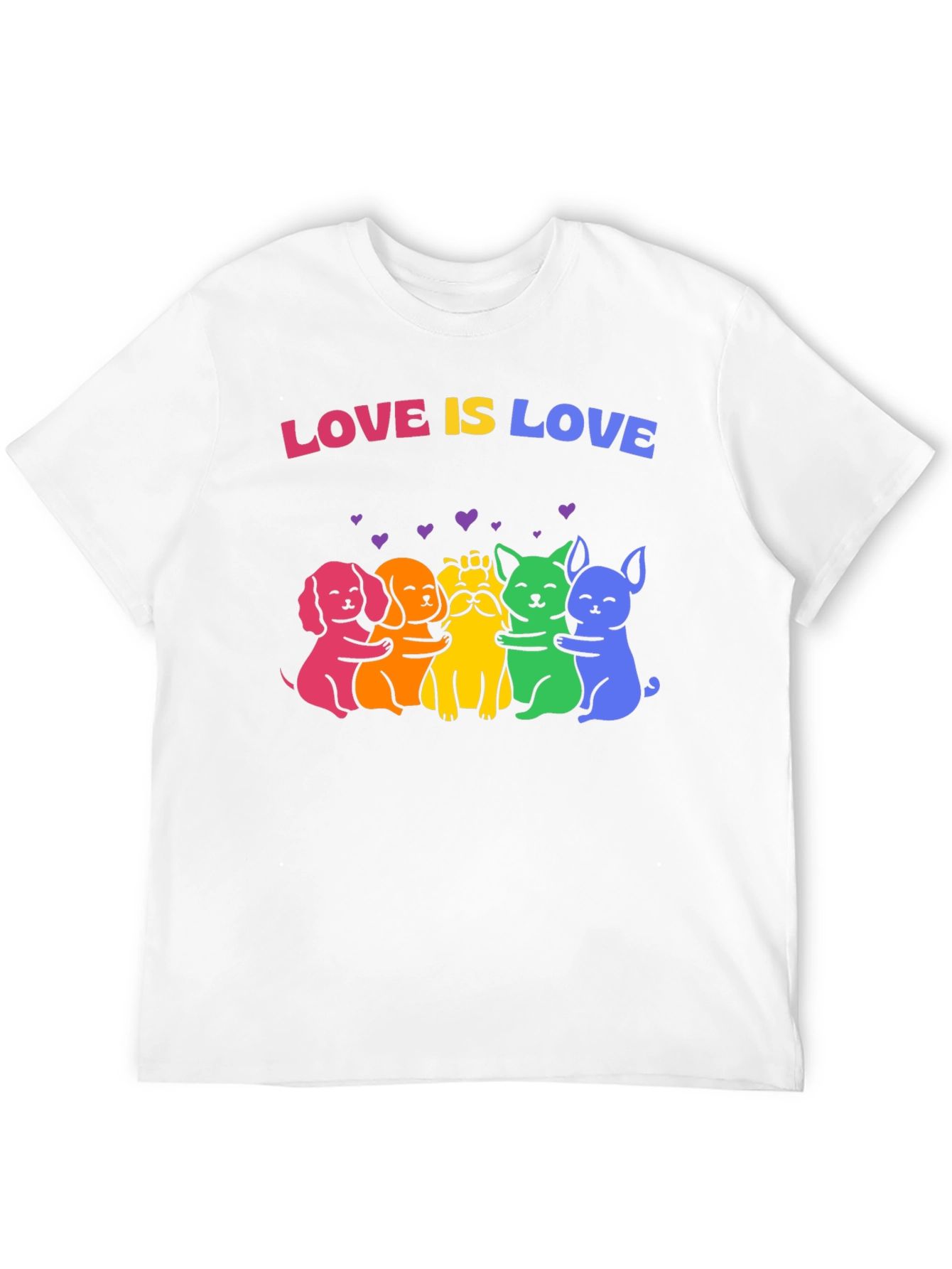 Love Is Love Rainbow Pride Dogs Graphic Tee