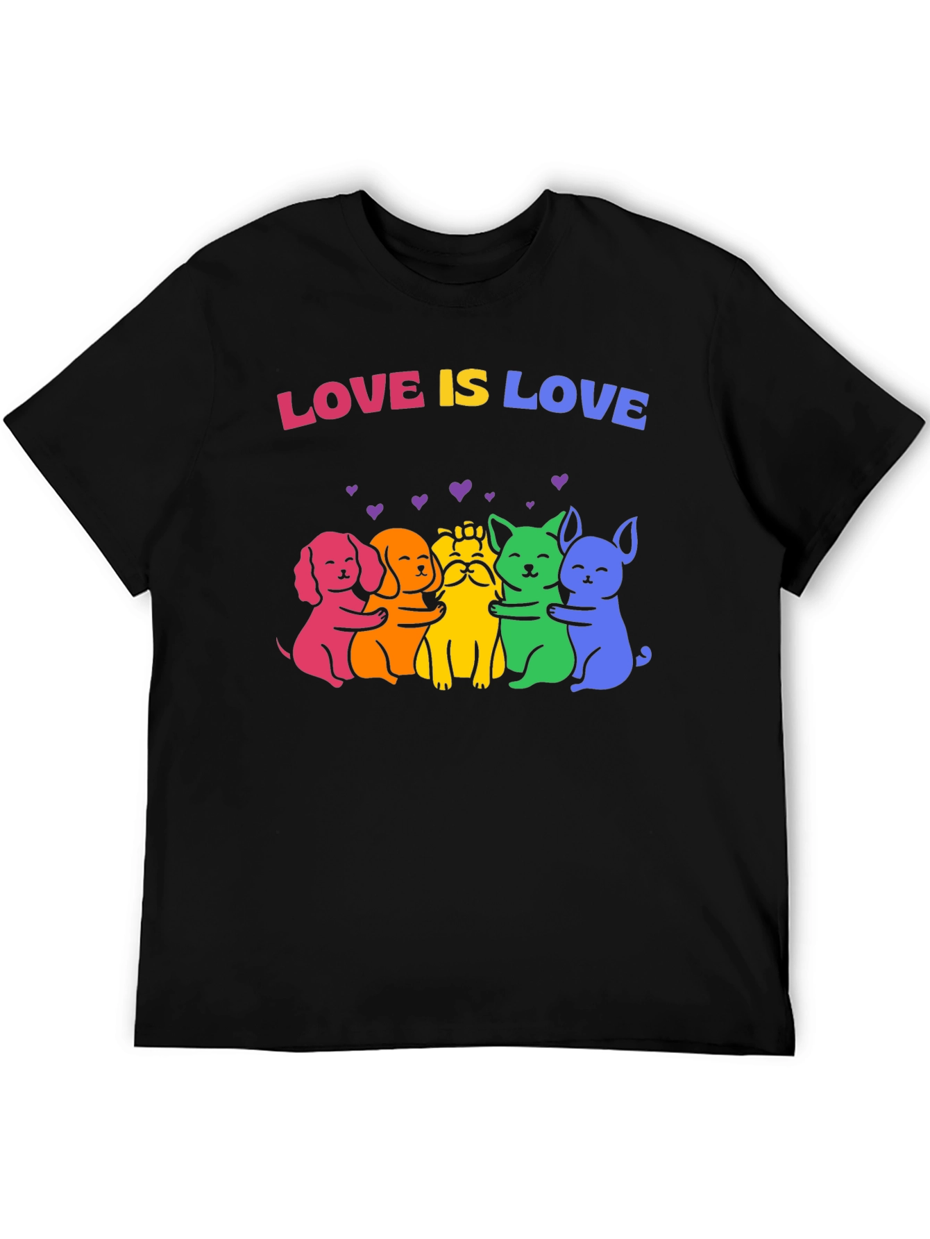 Love Is Love Rainbow Pride Dogs Graphic Tee