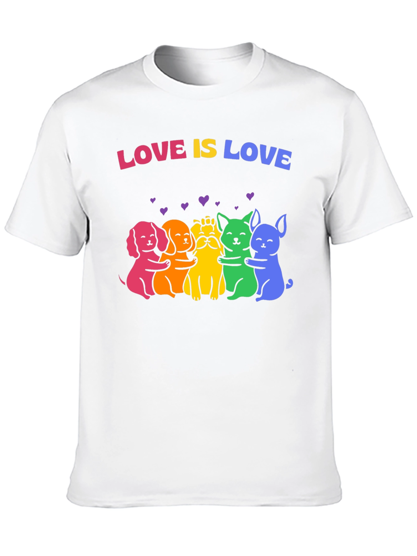 Love Is Love Rainbow Pride Dogs Graphic Tee