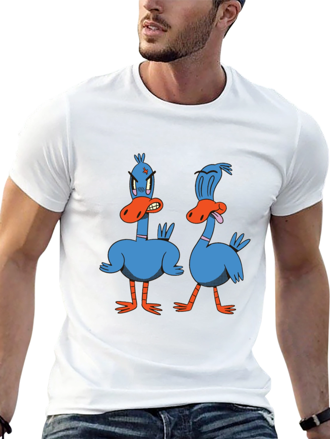 Funny Duck Graphic Tee - Black Cotton T-Shirt