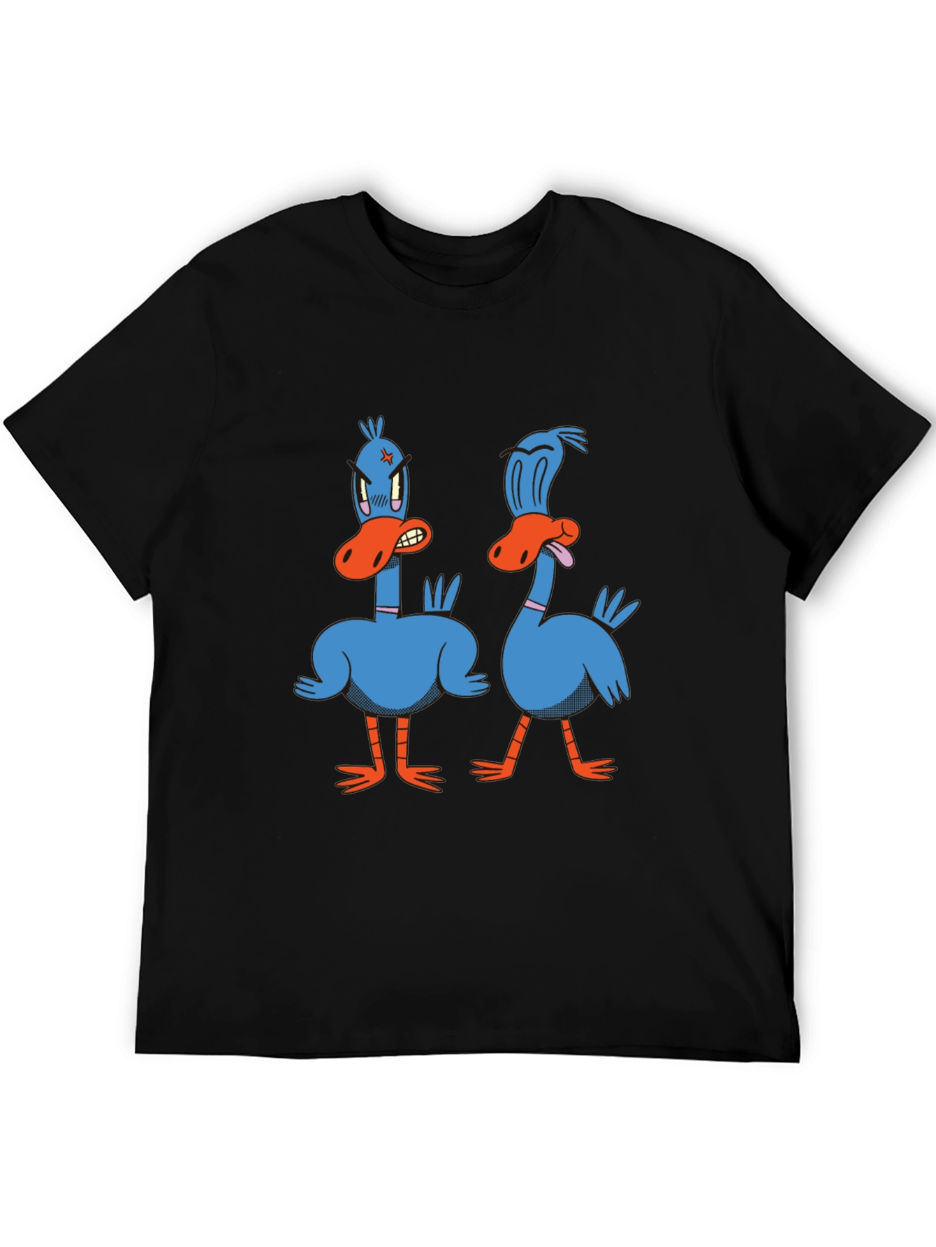 Funny Duck Graphic Tee - Black Cotton T-Shirt