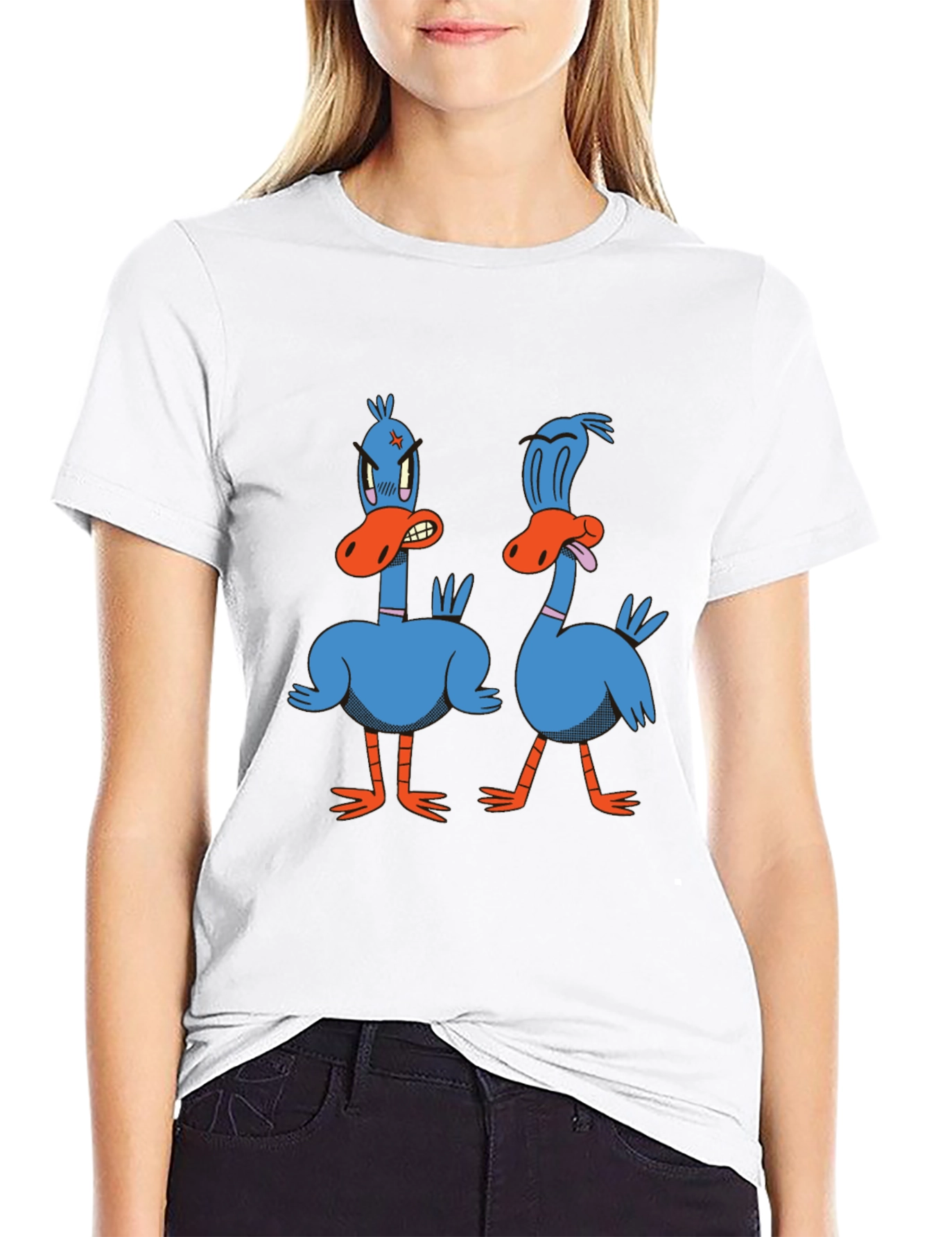 Funny Duck Graphic Tee - Black Cotton T-Shirt