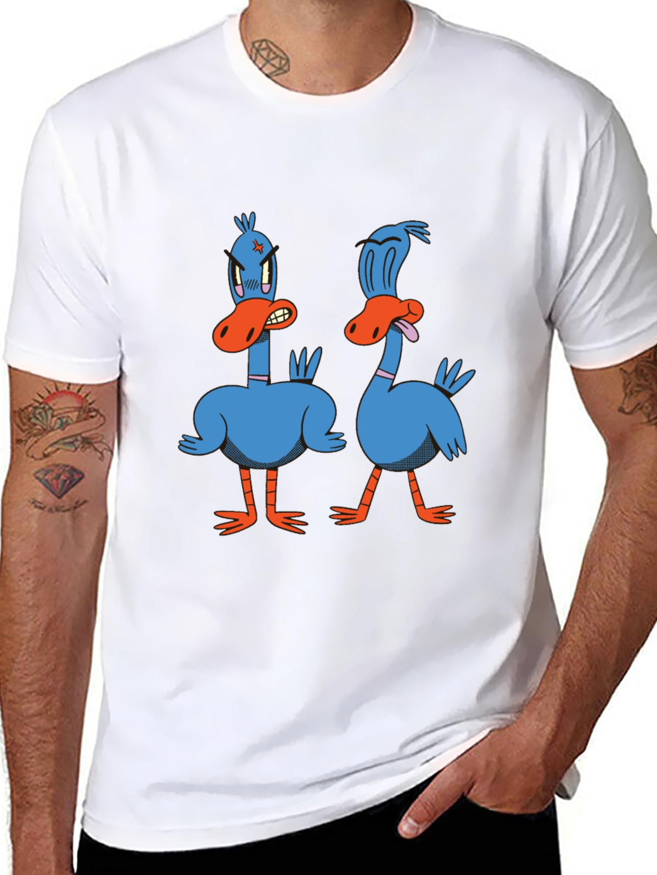 Funny Duck Graphic Tee - Black Cotton T-Shirt