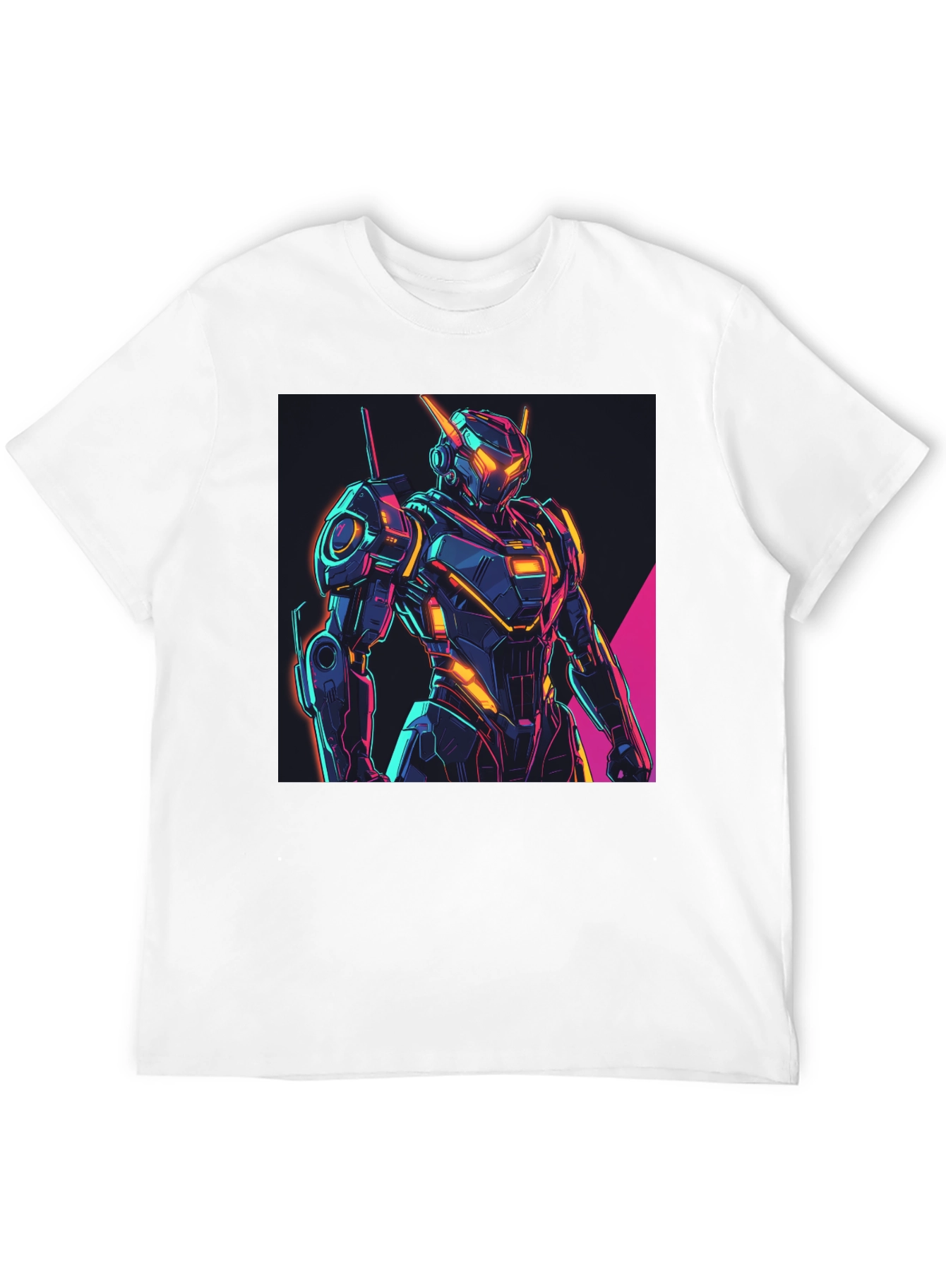 Neon Robot Graphic Tee - Futuristic Style