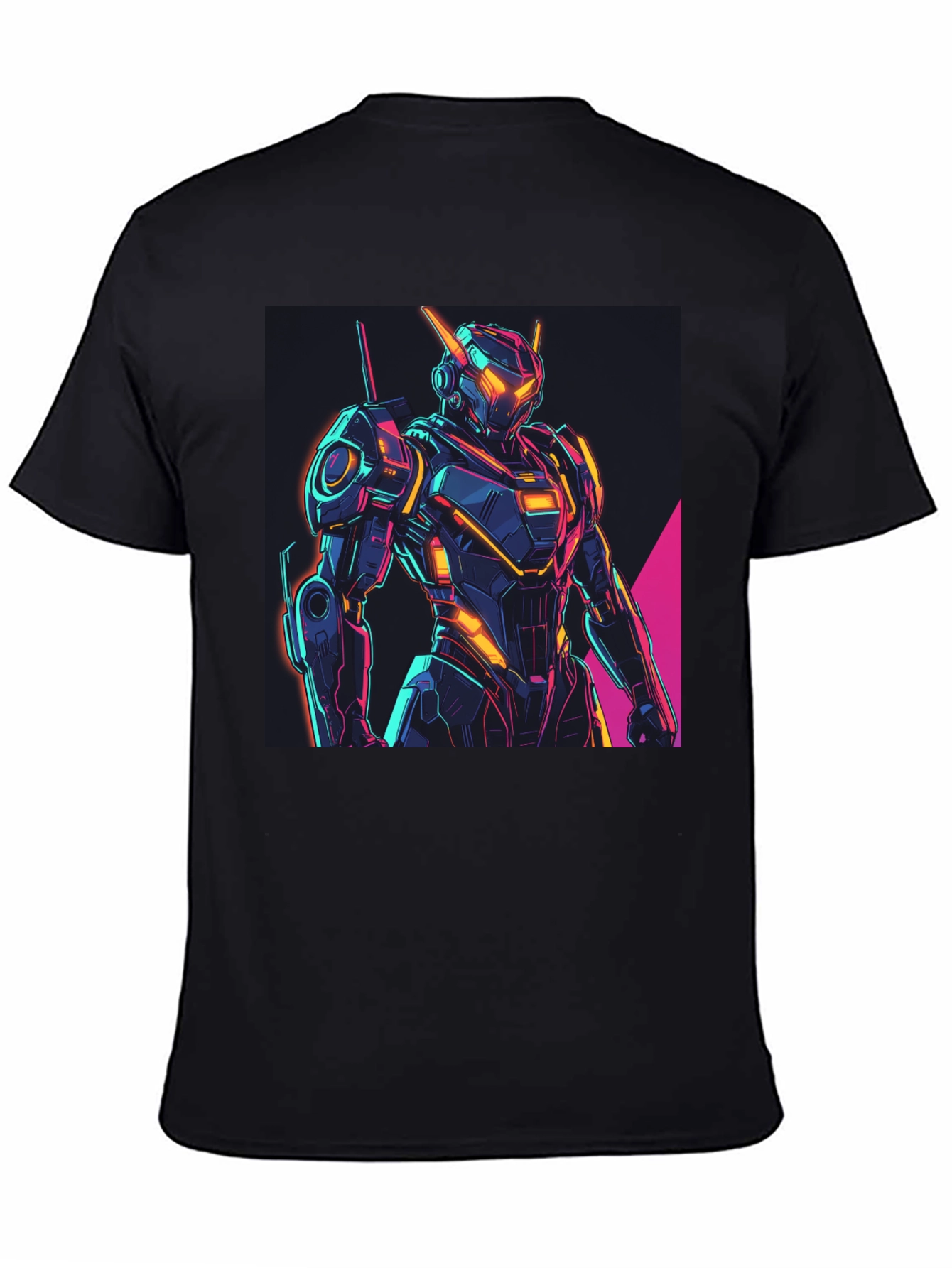 Neon Robot Graphic Tee - Futuristic Style