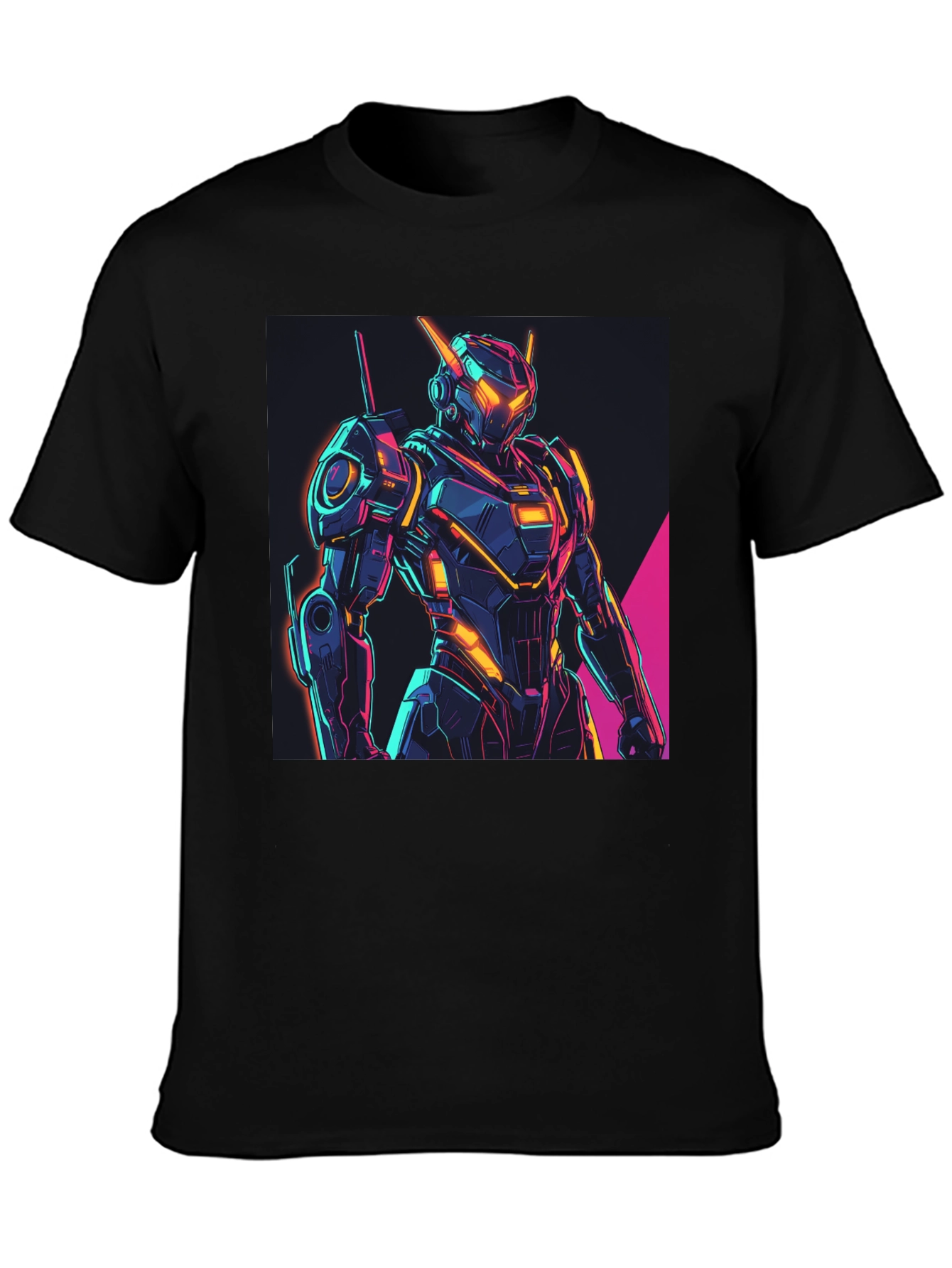 Neon Robot Graphic Tee - Futuristic Style