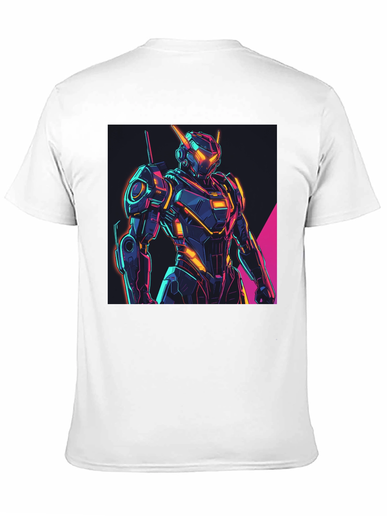 Neon Robot Graphic Tee - Futuristic Style