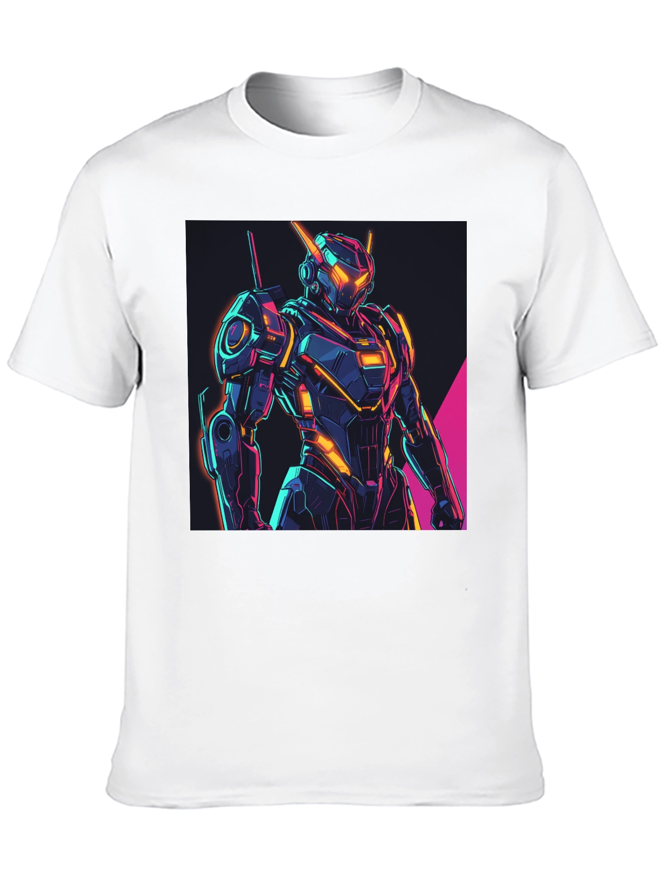 Neon Robot Graphic Tee - Futuristic Style