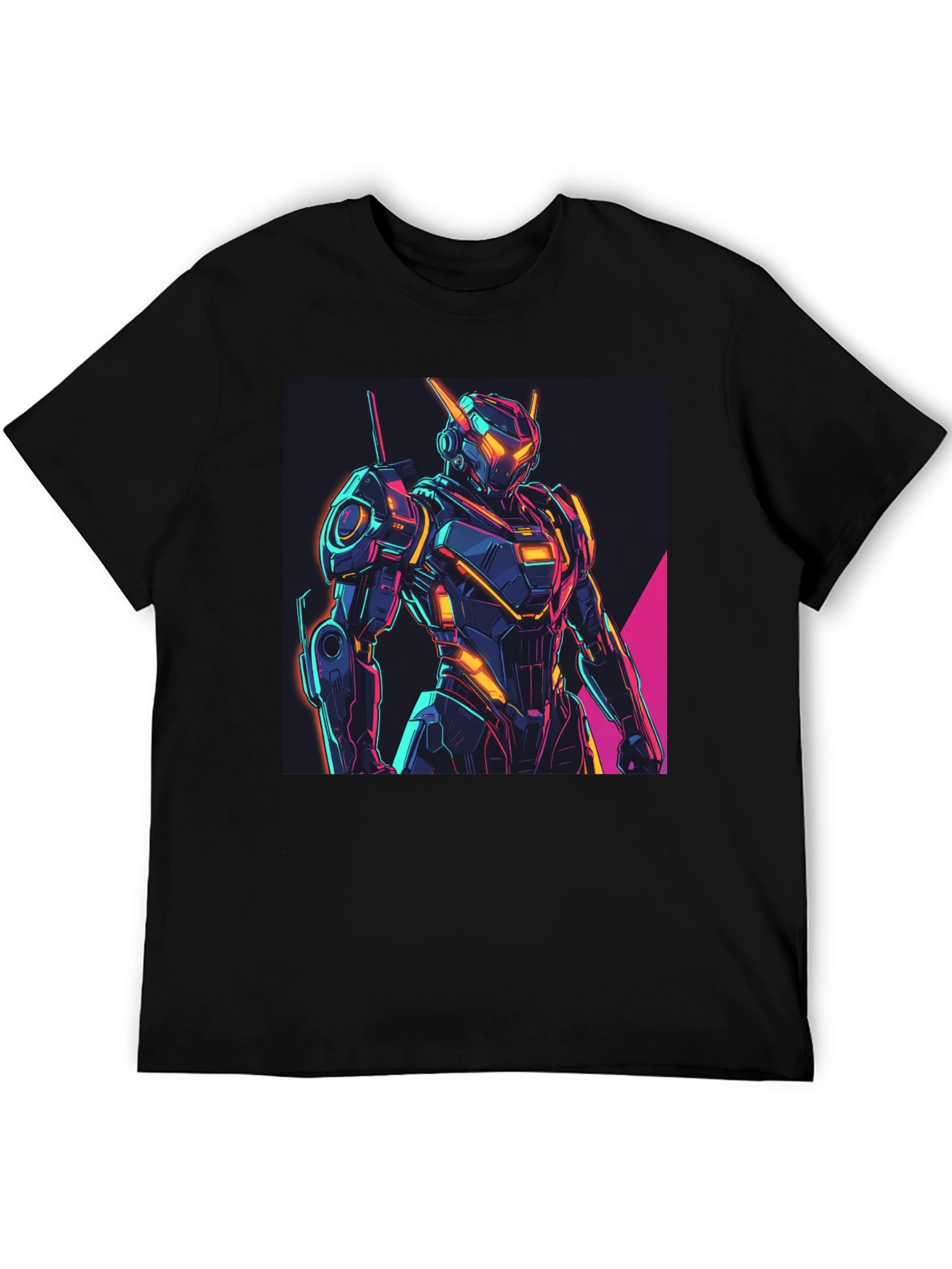 Neon Robot Graphic Tee - Futuristic Style