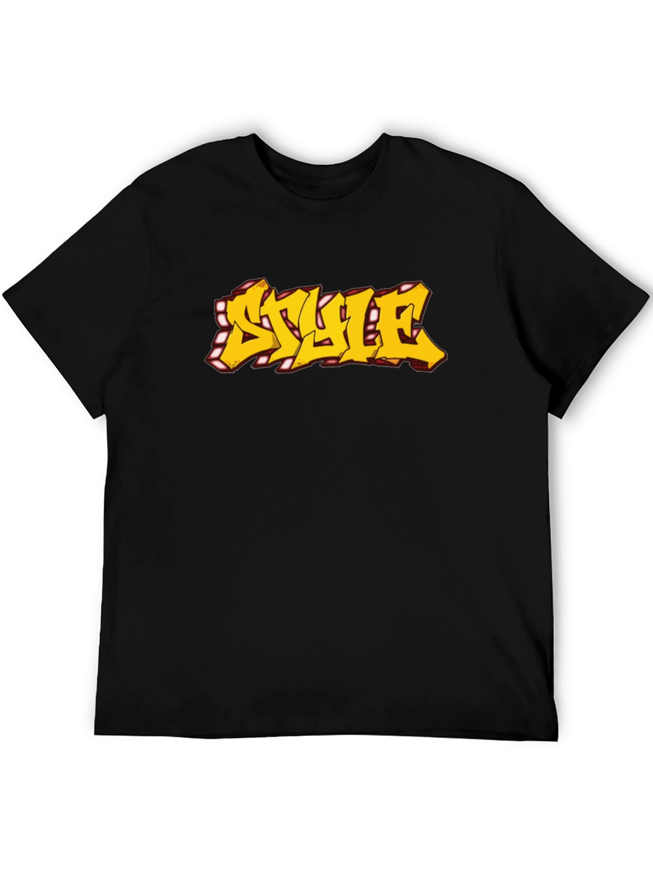Urban Style Graphic Tee - Graffiti Font Black T-Shirt