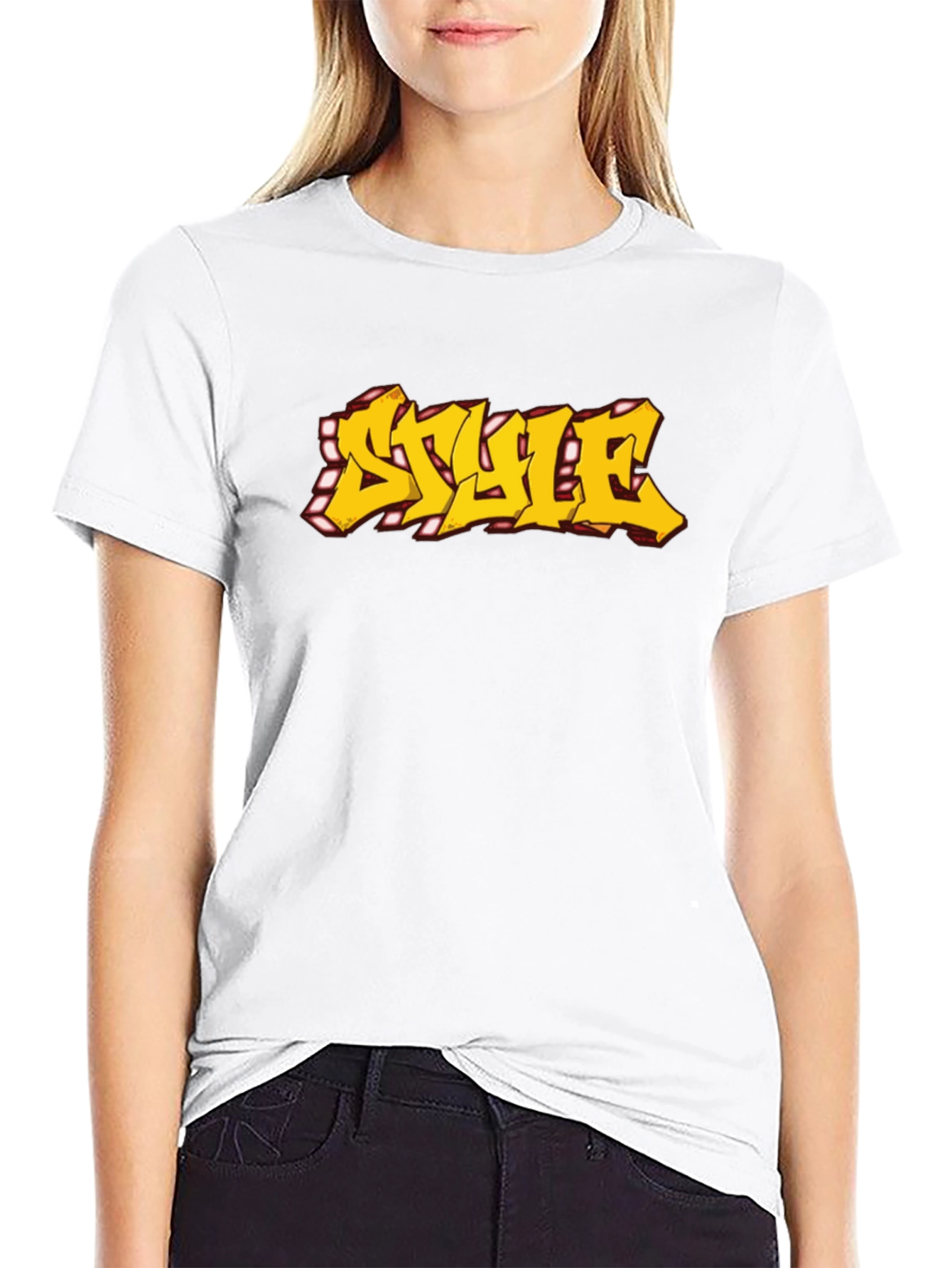 Urban Style Graphic Tee - Graffiti Font Black T-Shirt