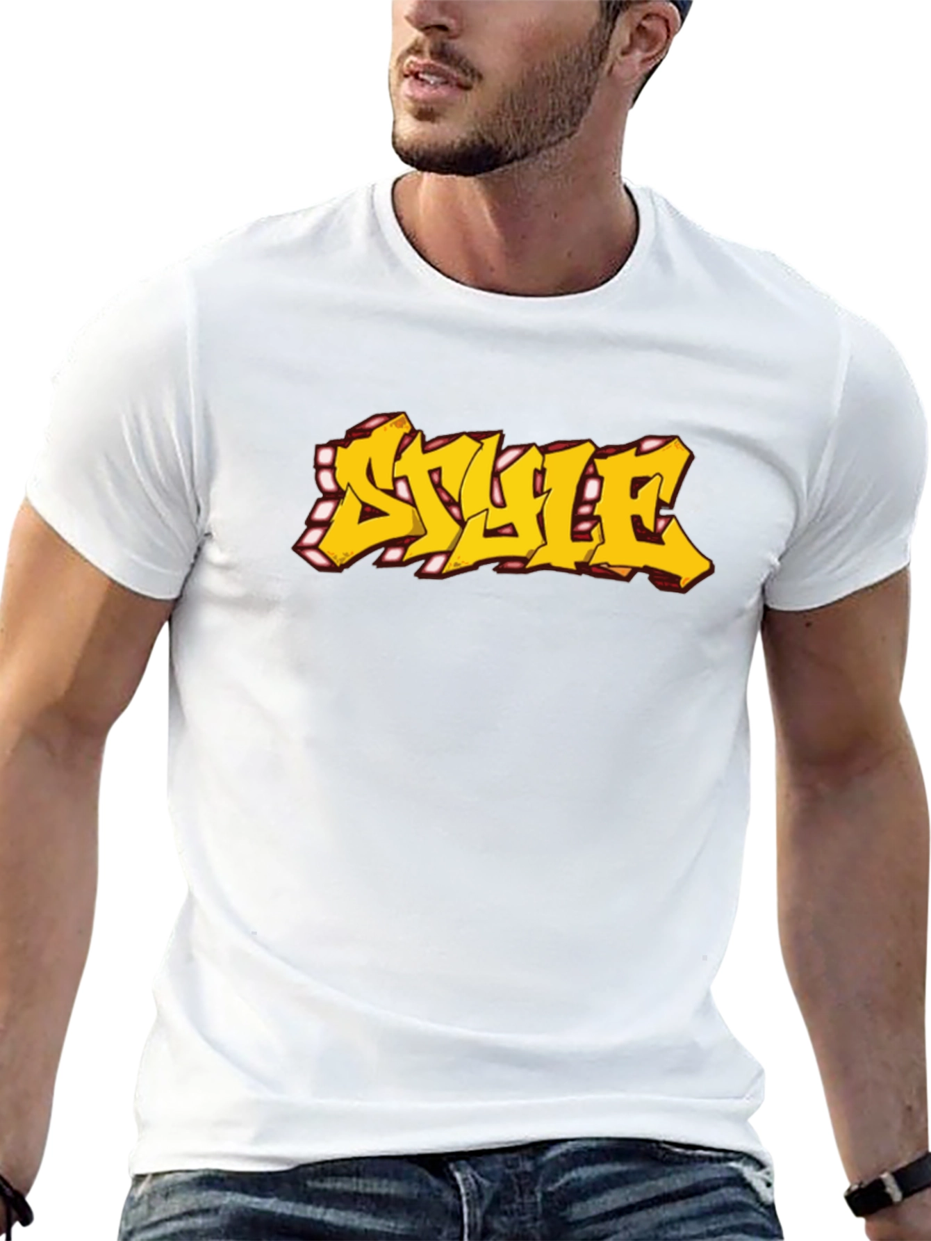 Urban Style Graphic Tee - Graffiti Font Black T-Shirt