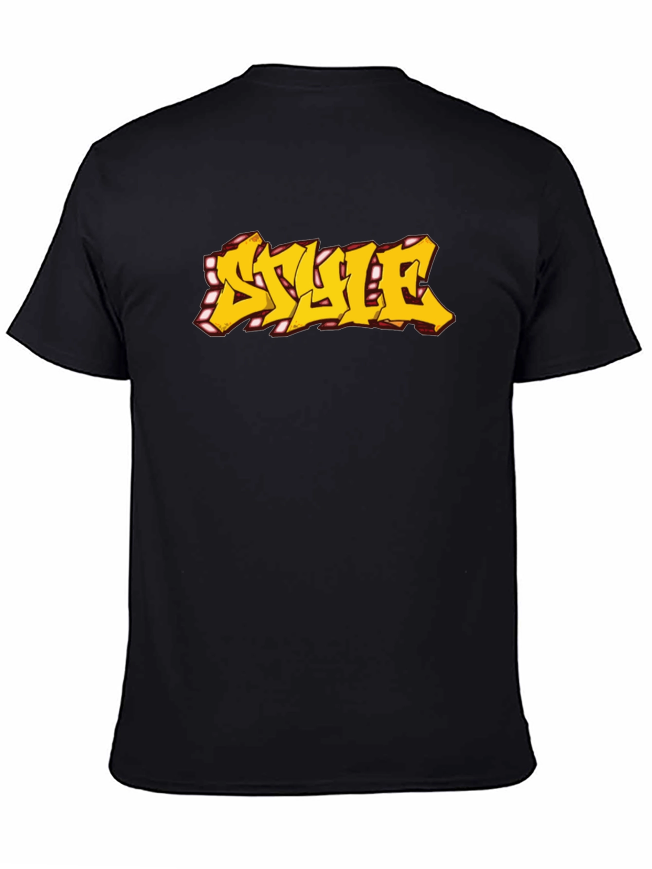 Urban Style Graphic Tee - Graffiti Font Black T-Shirt