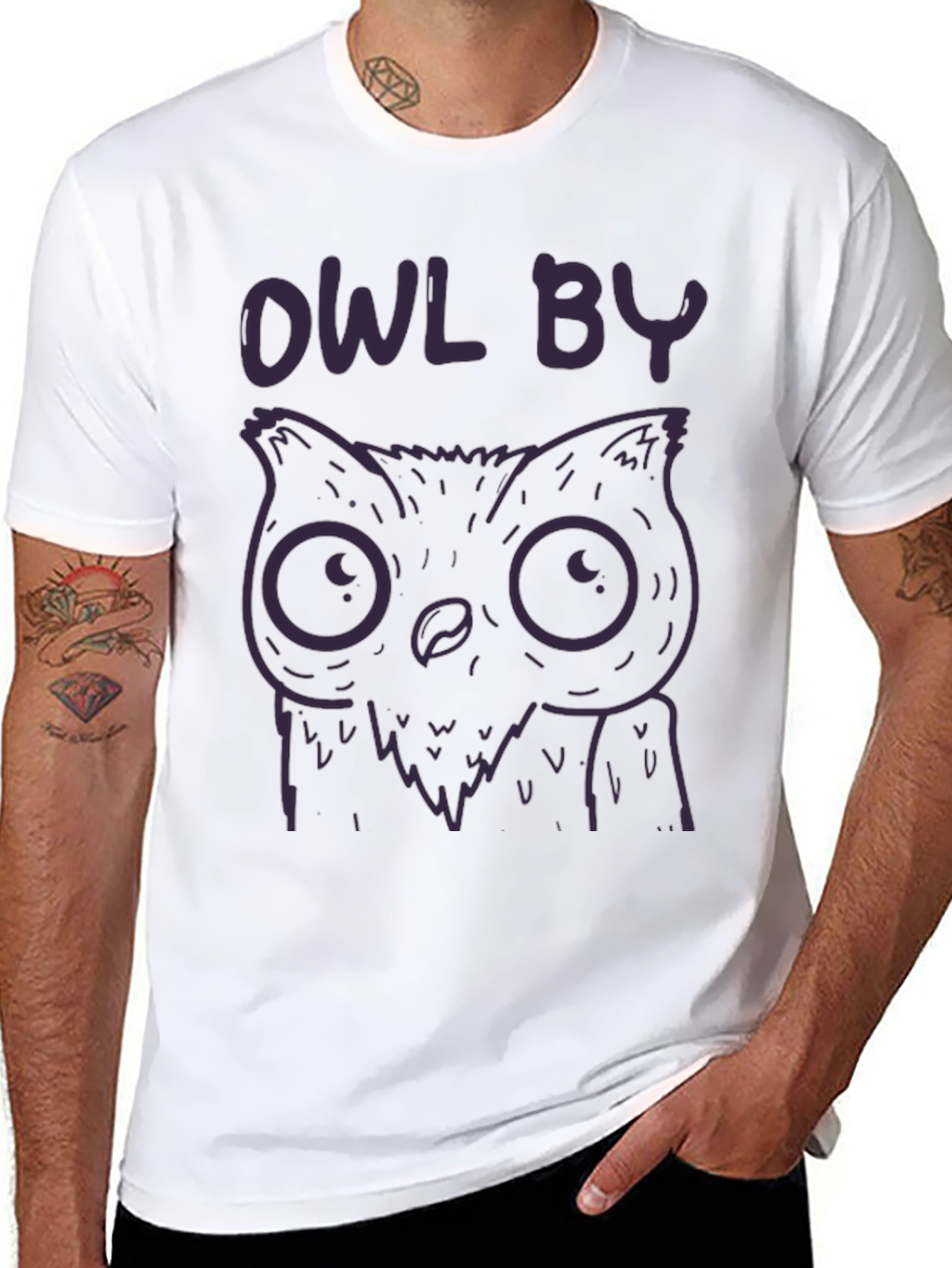 Owl By T-Shirt - Cute Cartoon Design